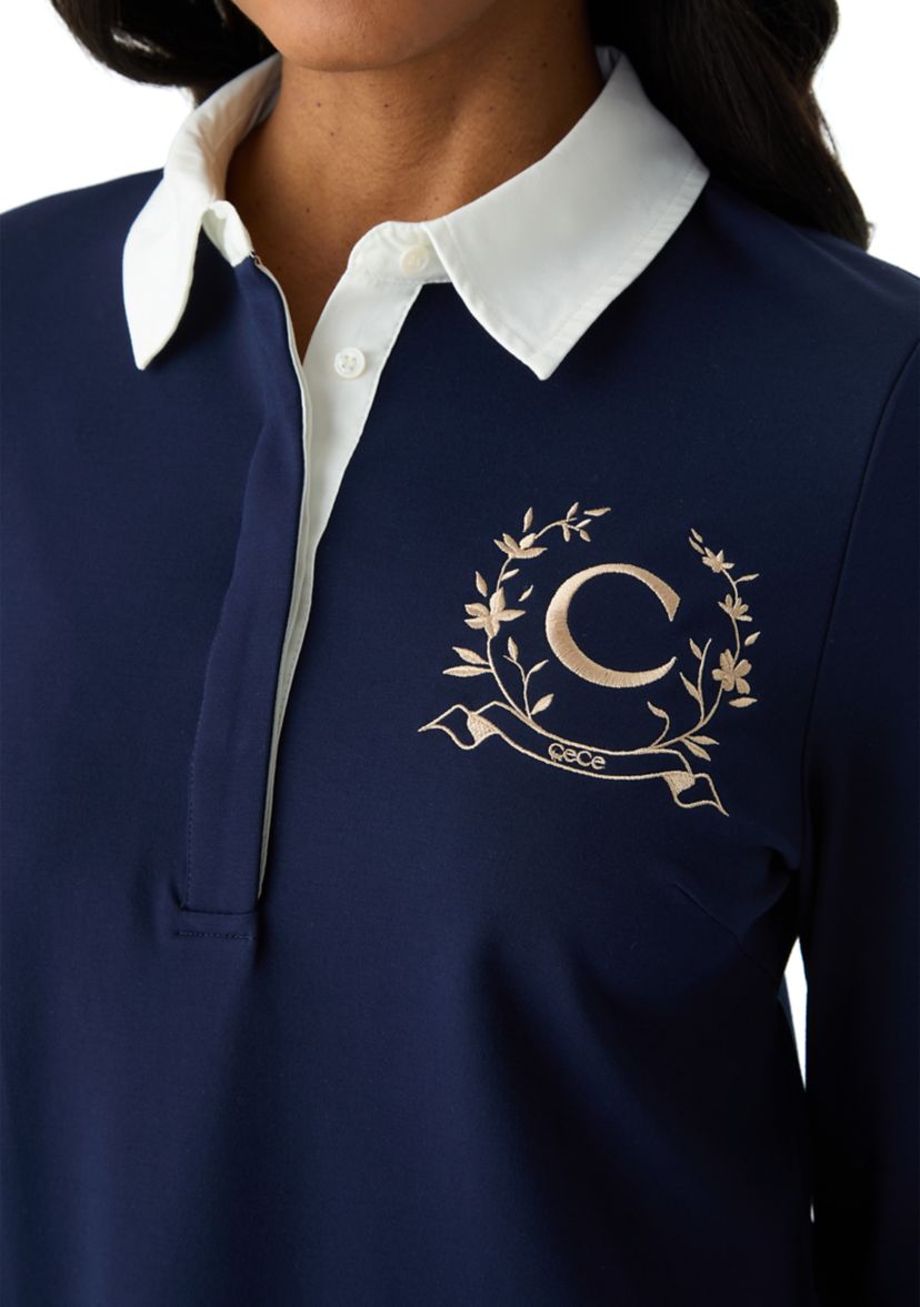 Womens Long Sleeve Polo Knit Dress