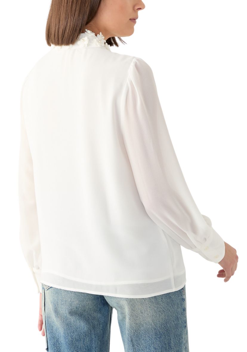 Womens Embroidered Collar Long Sleeve Blouse