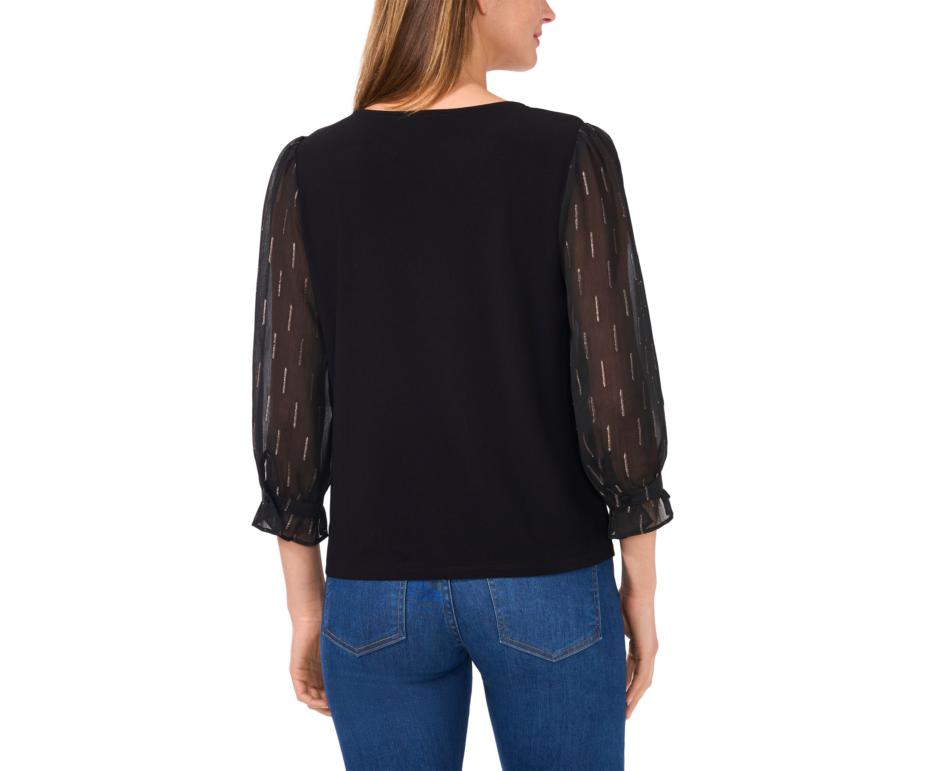 Womens Mixed Media Blouse