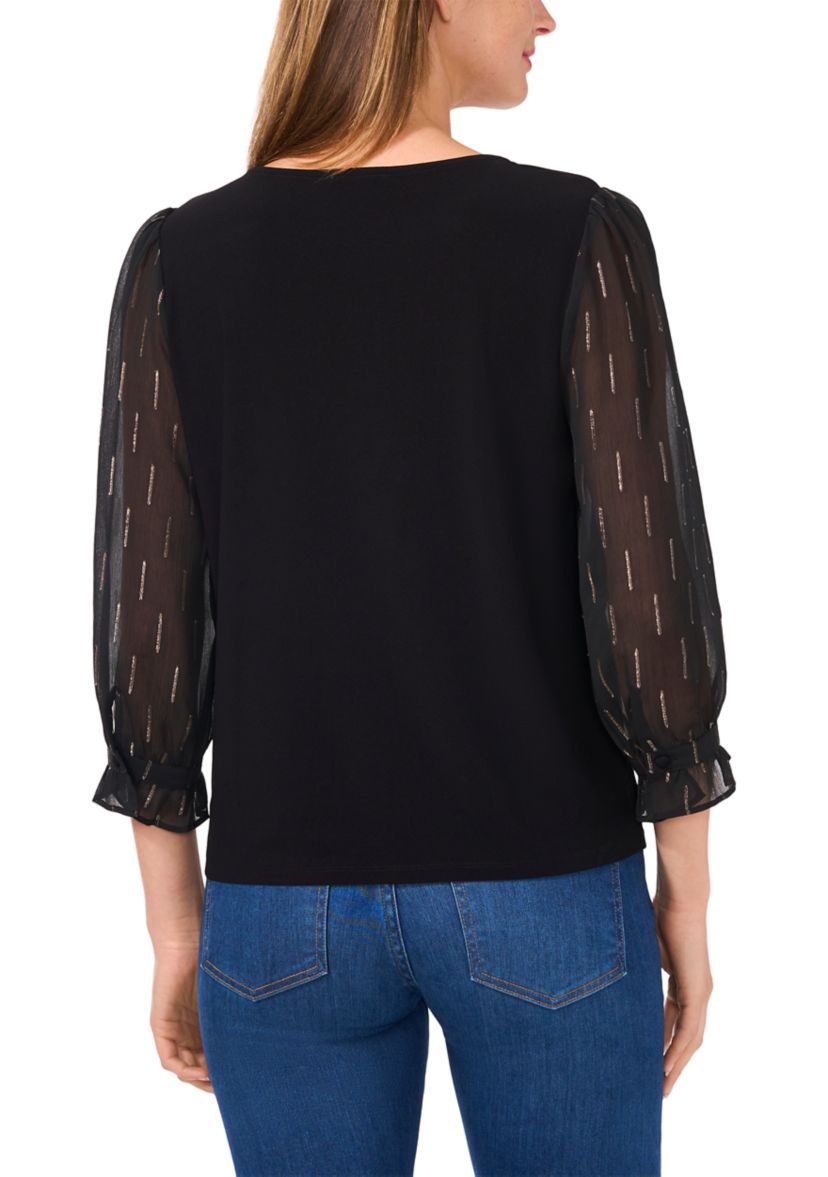 Womens Mixed Media Blouse