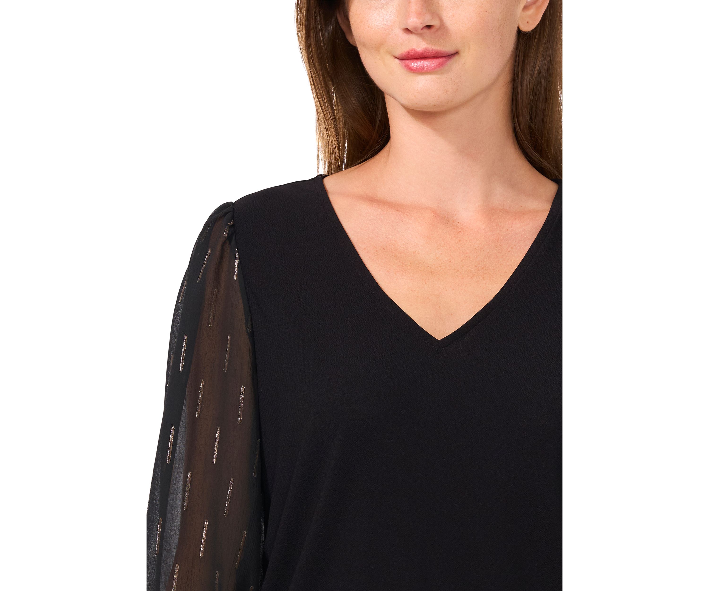 Womens Mixed Media Blouse