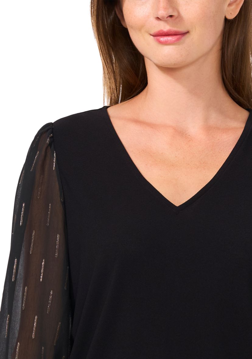 Womens Mixed Media Blouse