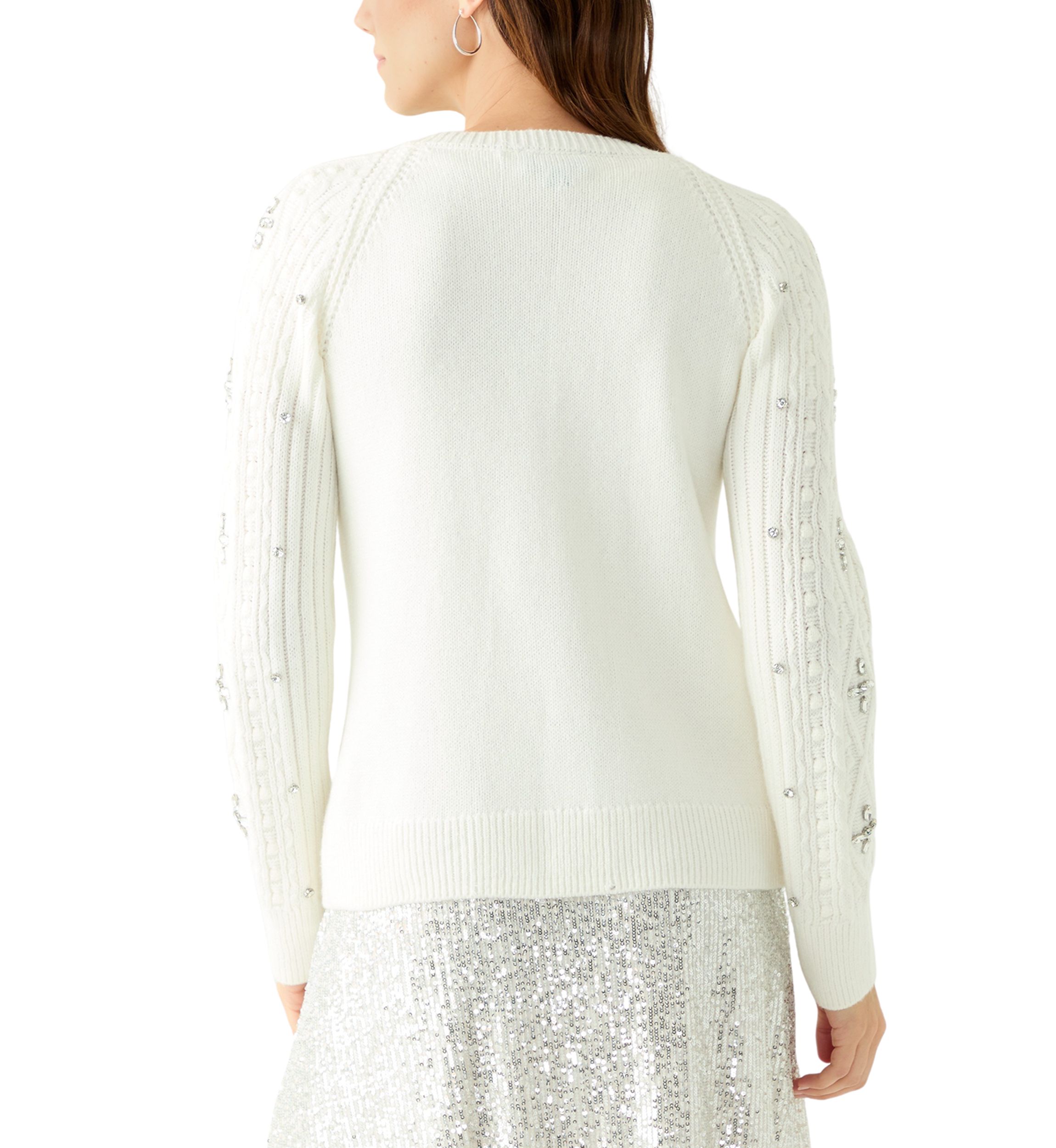 Womens Embroidered Button Front Cardigan