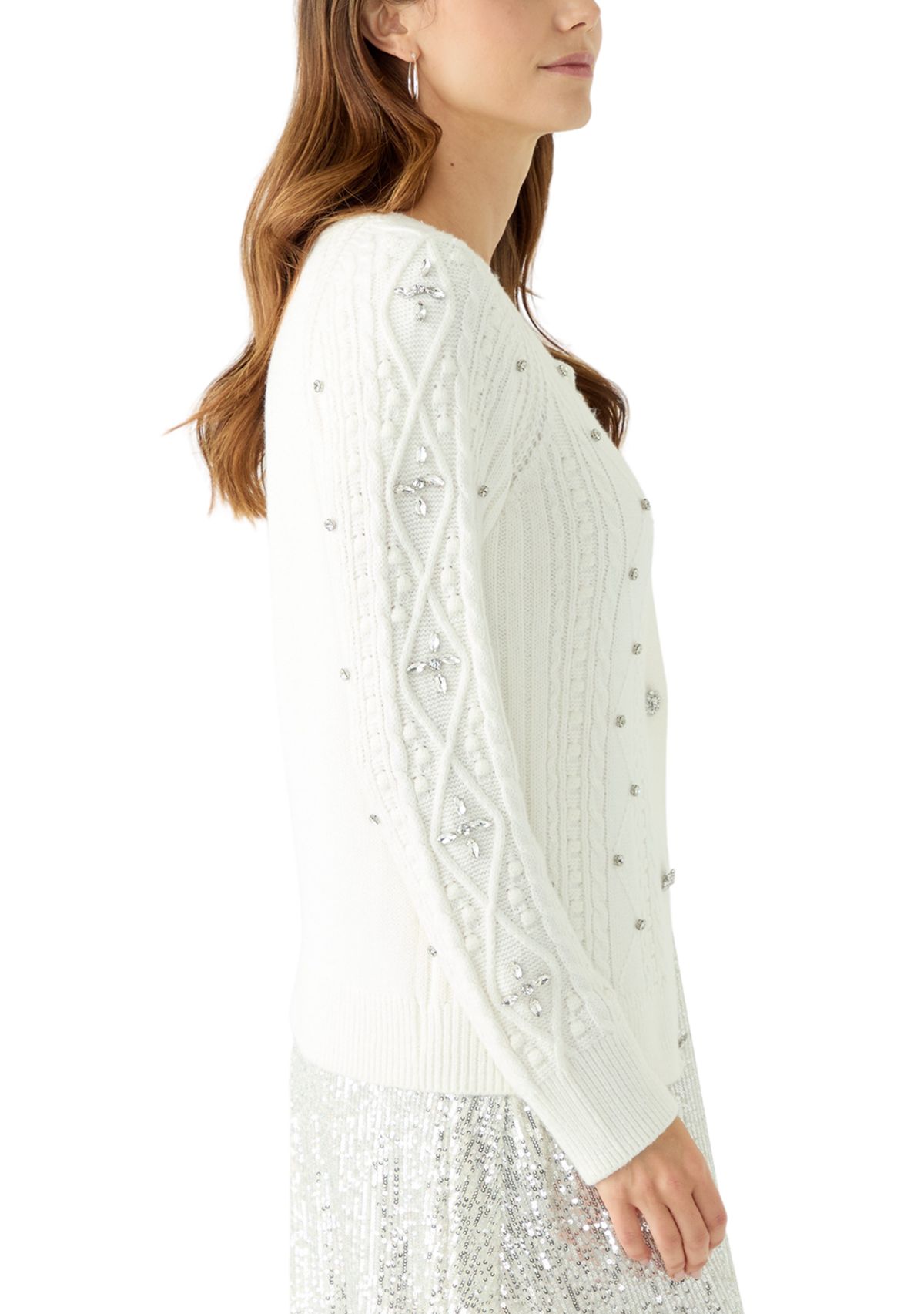 Womens Embroidered Button Front Cardigan
