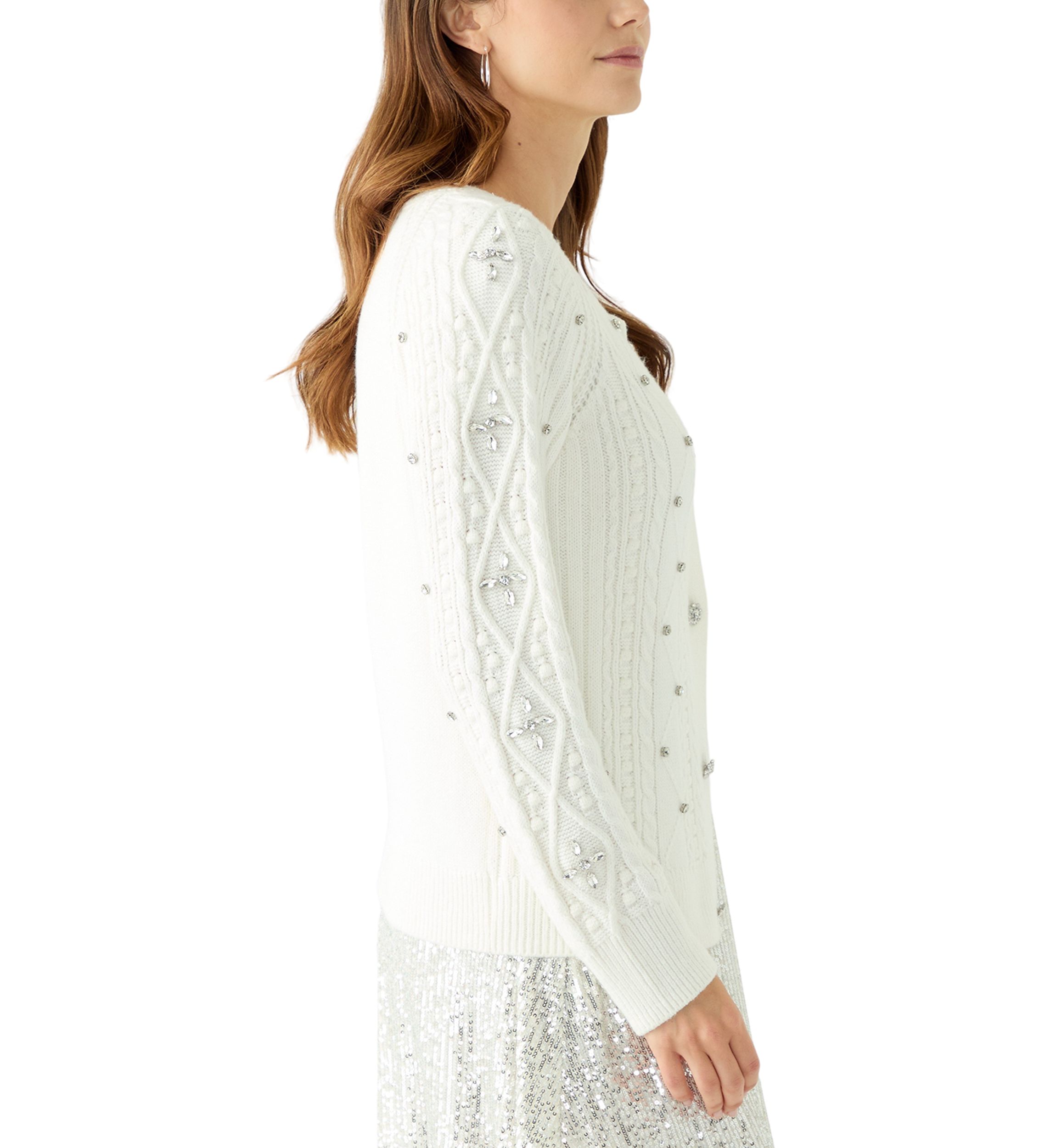 Womens Embroidered Button Front Cardigan