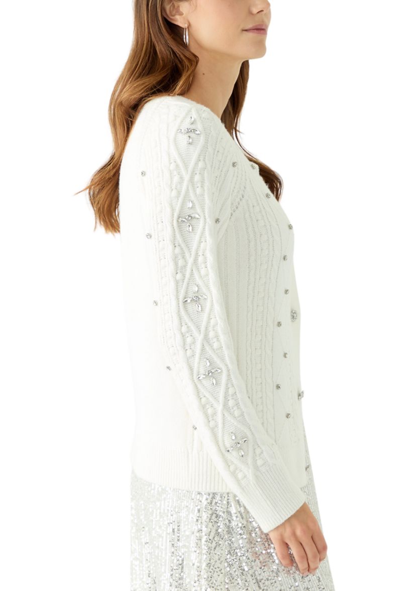 Womens Embroidered Button Front Cardigan