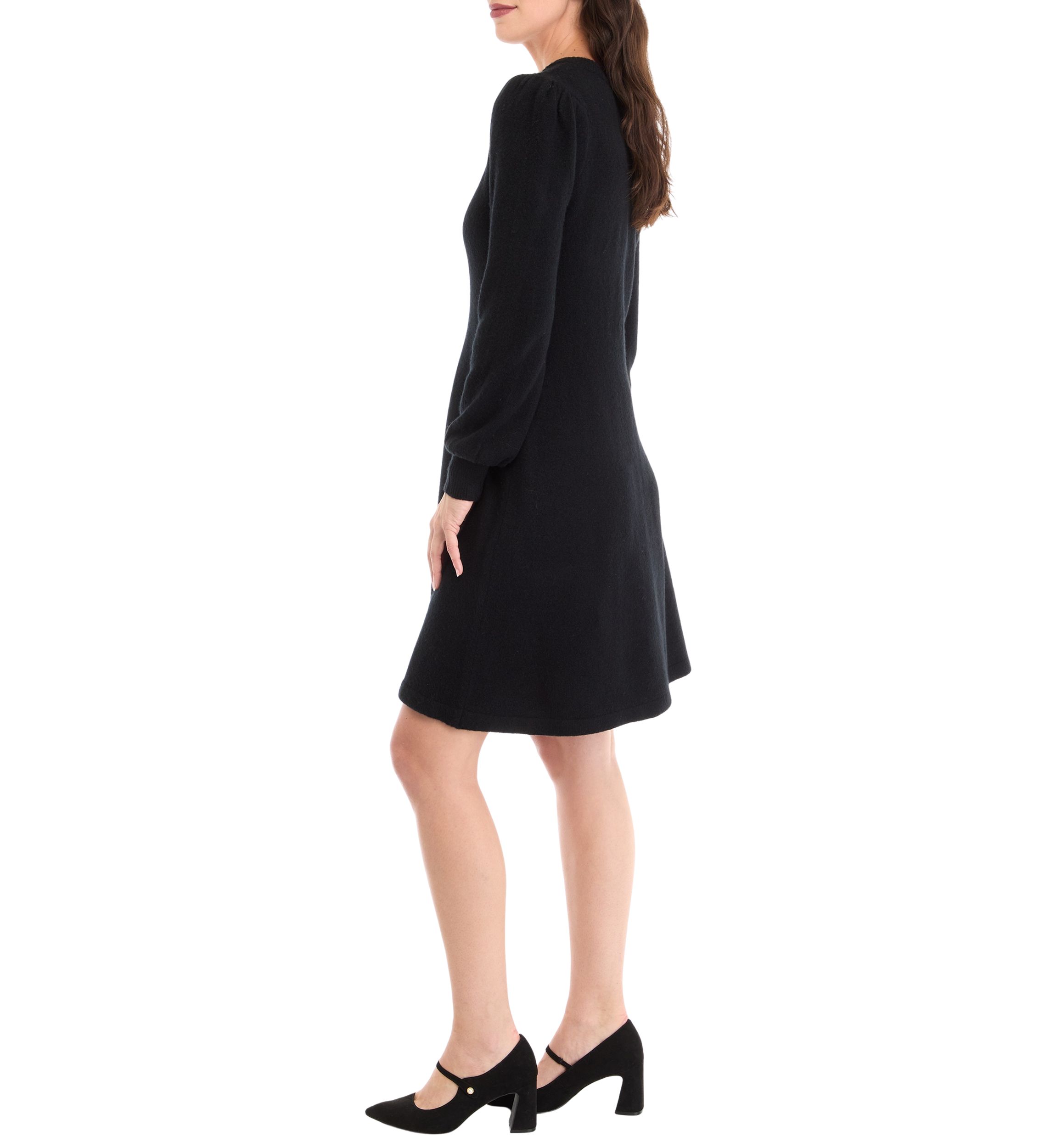 Womens Long Sleeve Embellished Sweater Dress