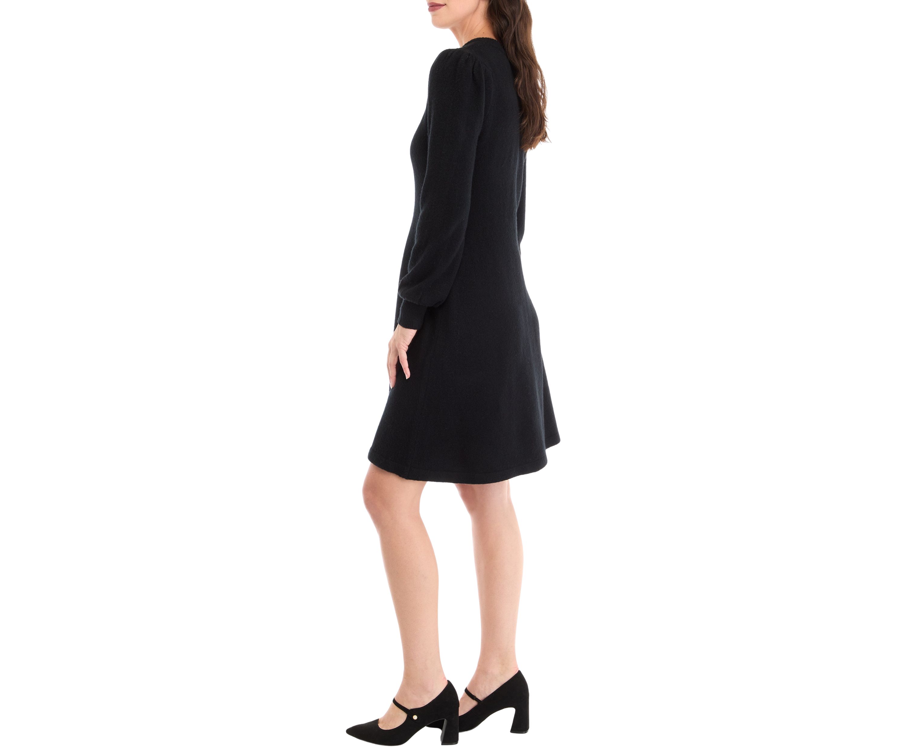 Womens Long Sleeve Embellished Sweater Dress