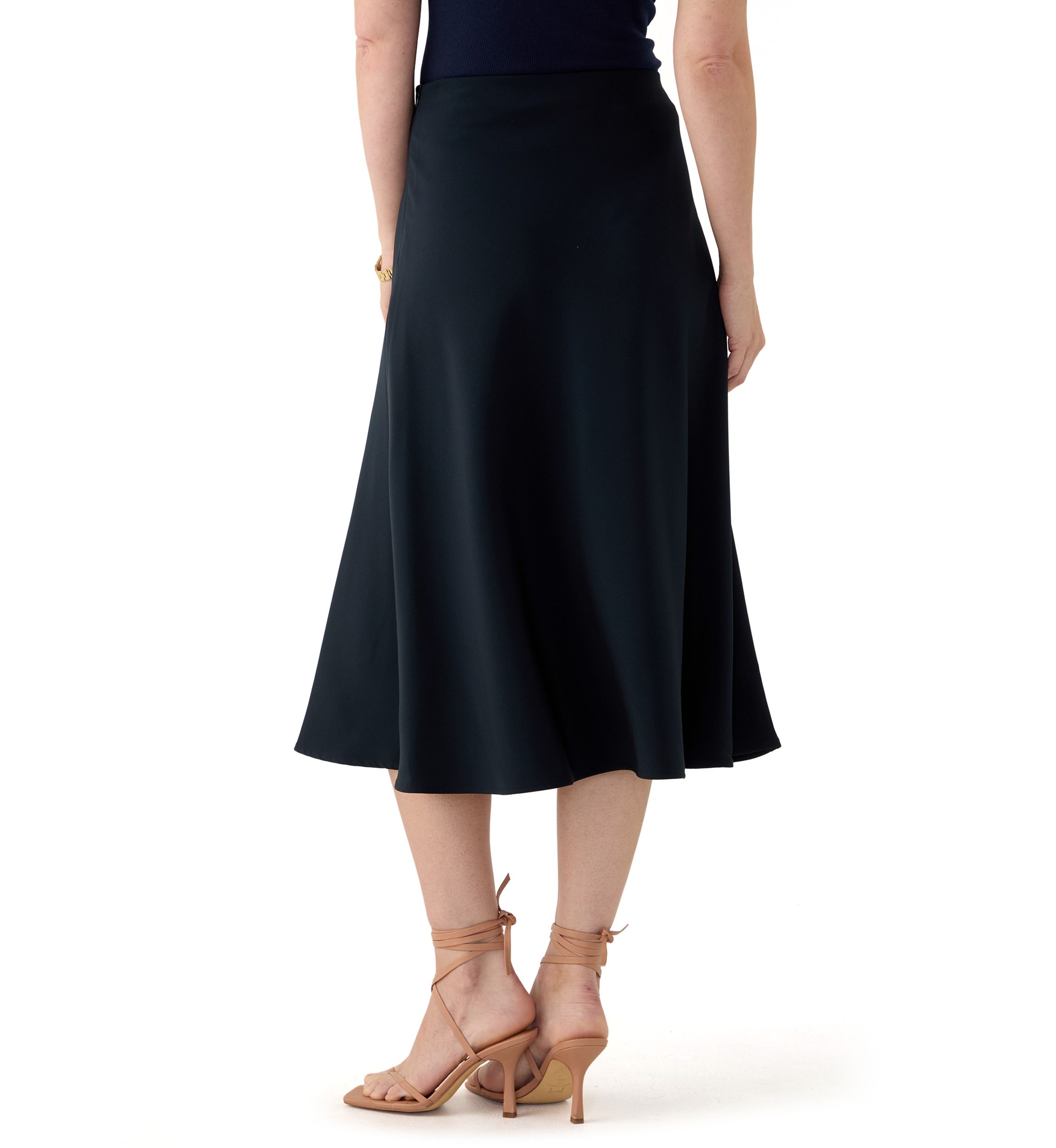 Womens Satin Midi Skirt