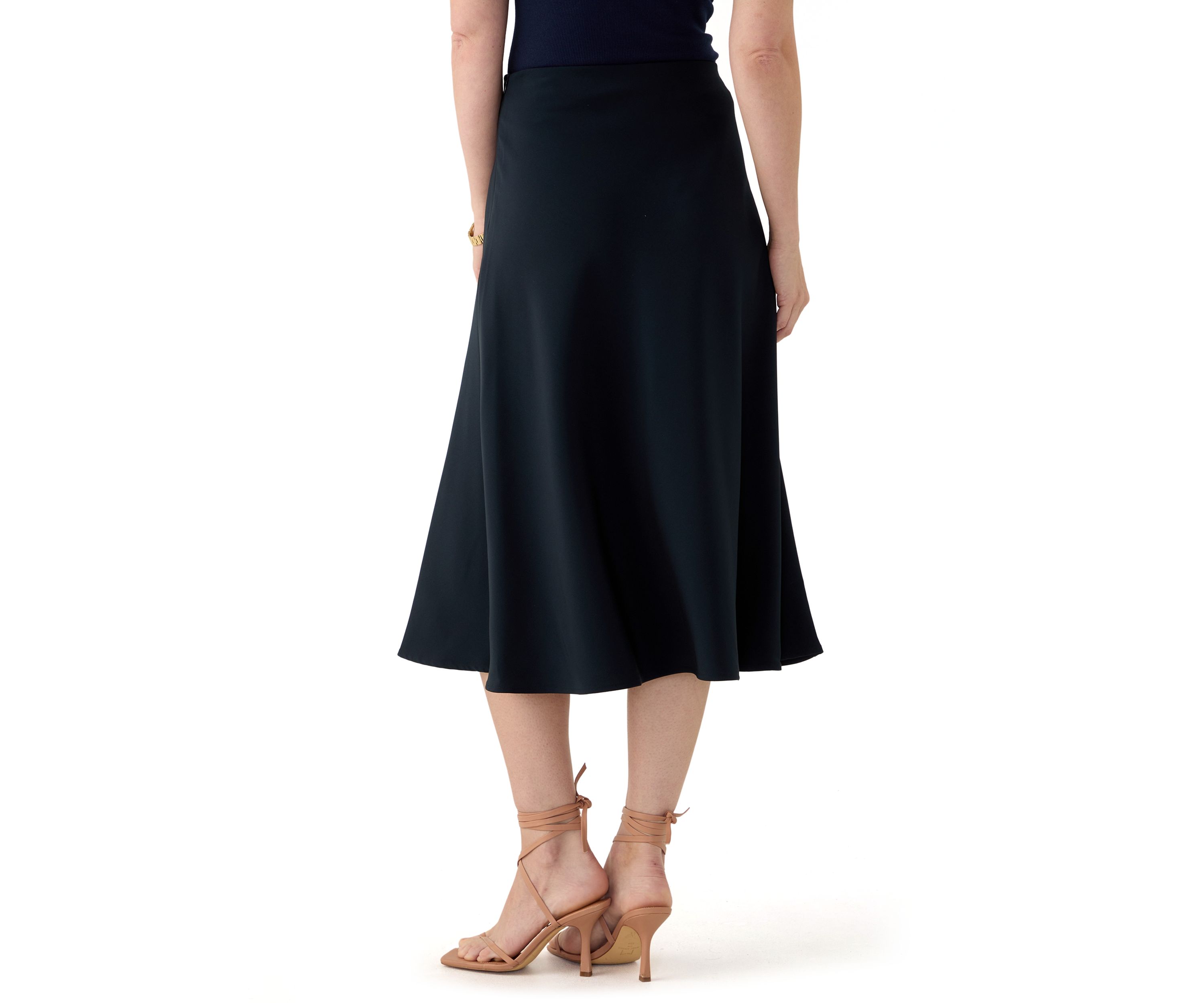 Womens Satin Midi Skirt