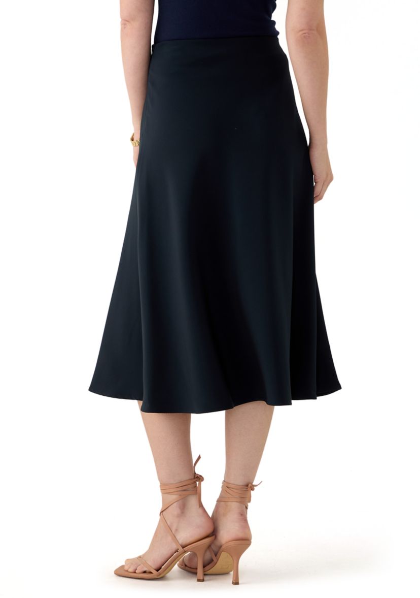 Womens Satin Midi Skirt