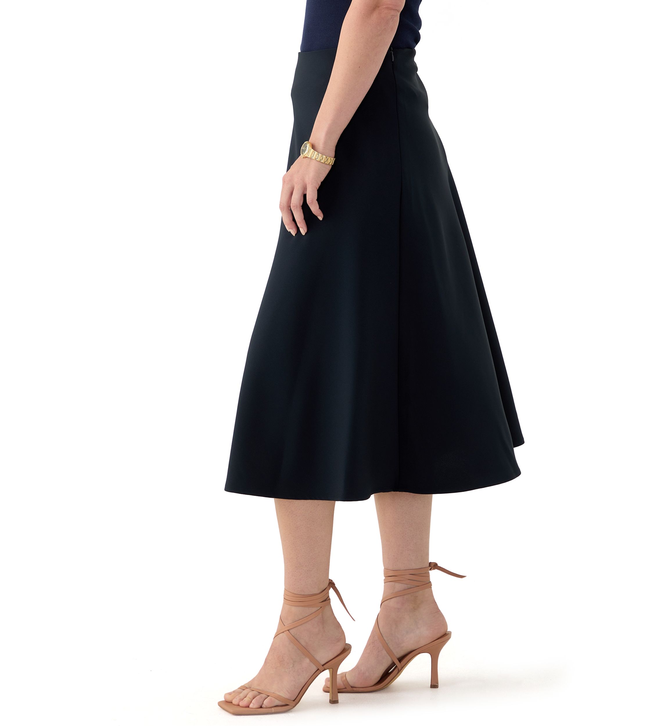 Womens Satin Midi Skirt