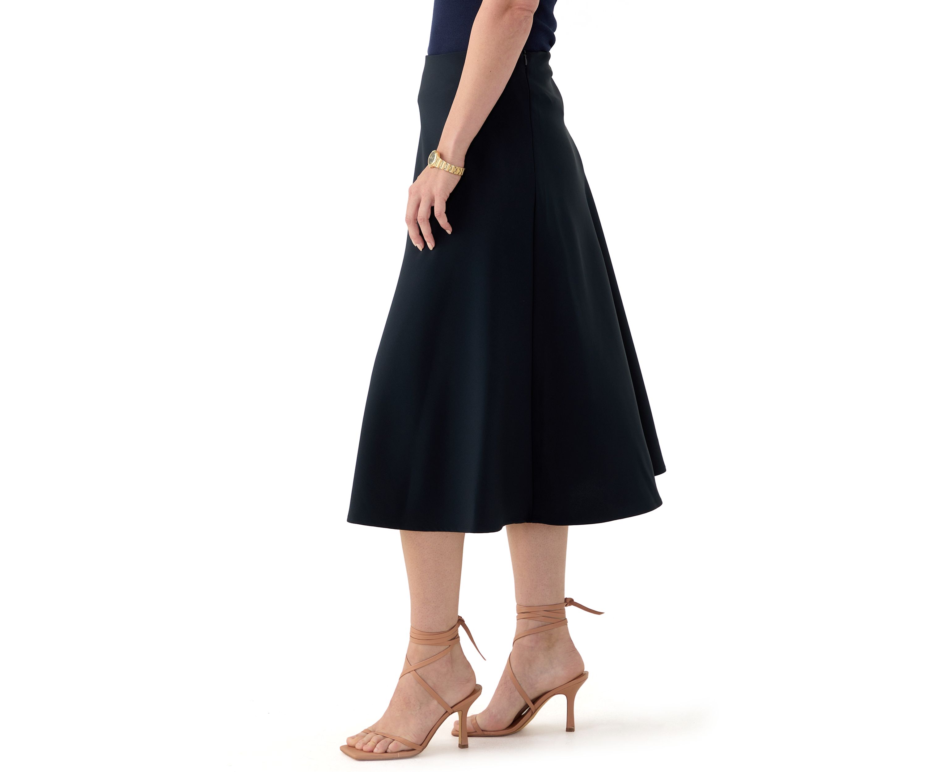 Womens Satin Midi Skirt