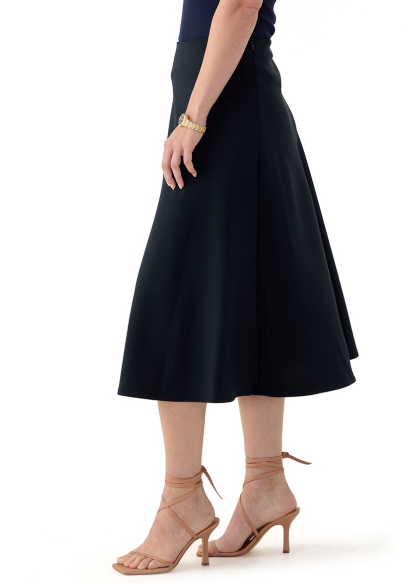 Womens Satin Midi Skirt