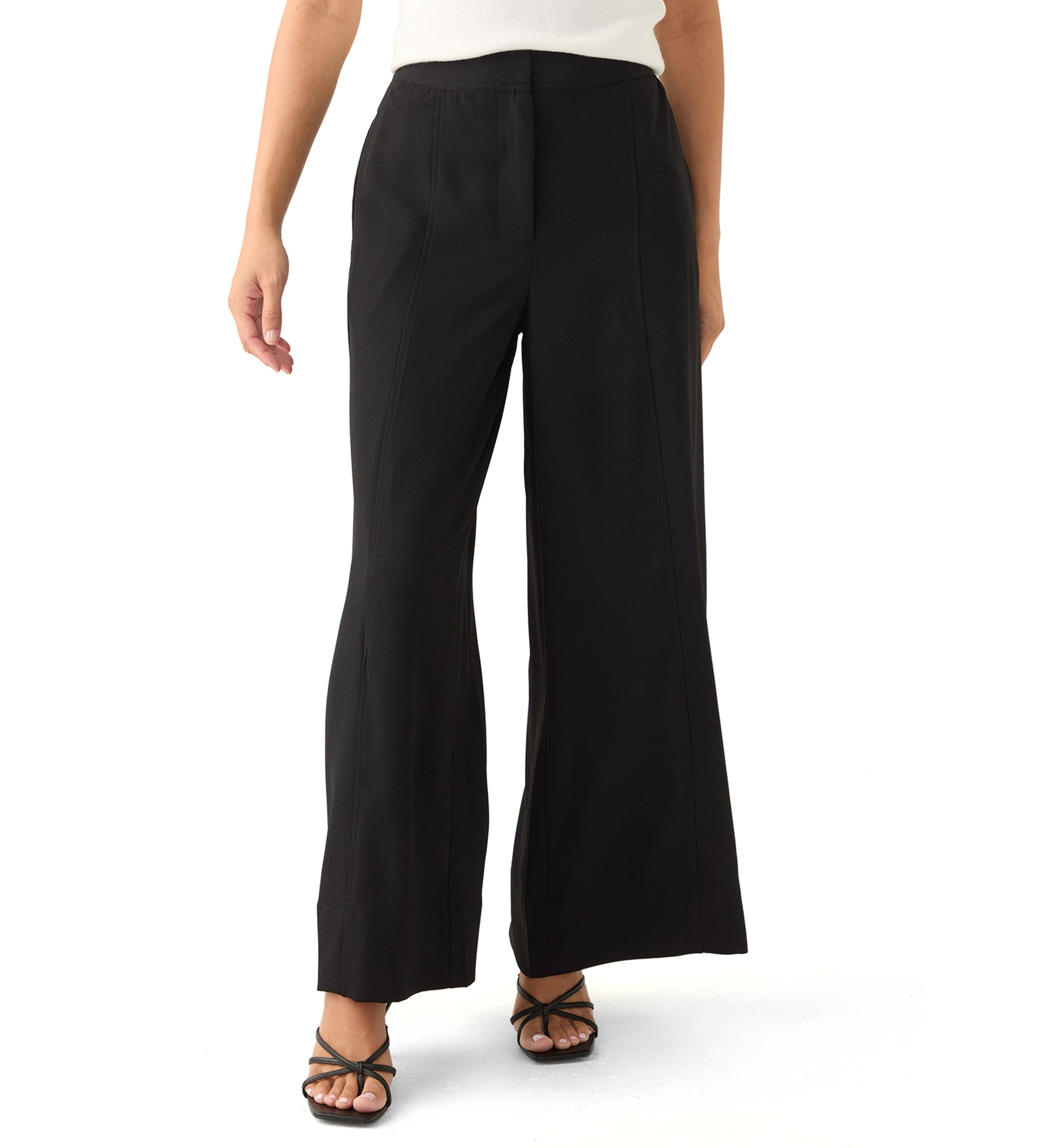 Petite High Rise Single Pleat Pants