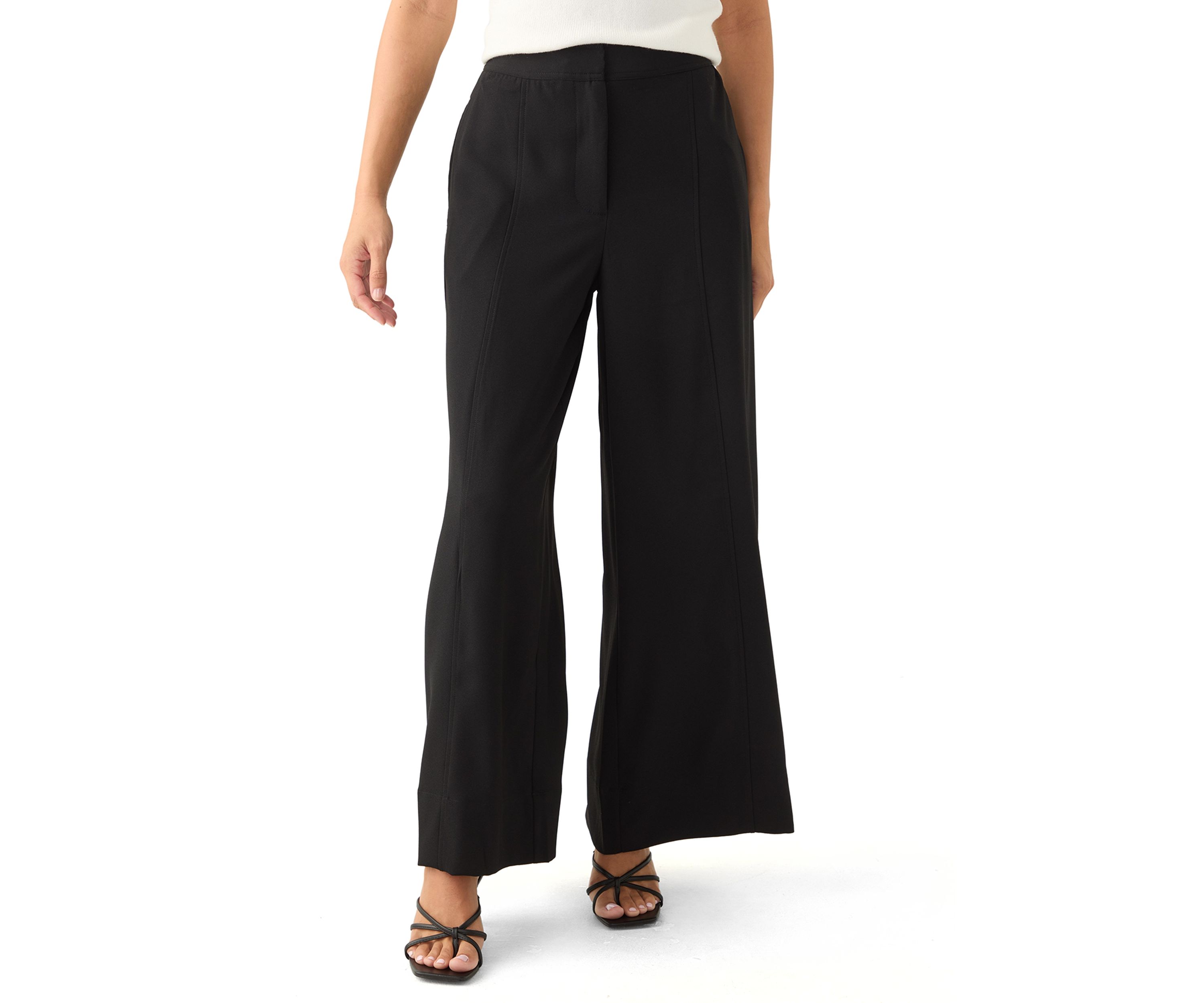 Petite High Rise Single Pleat Pants