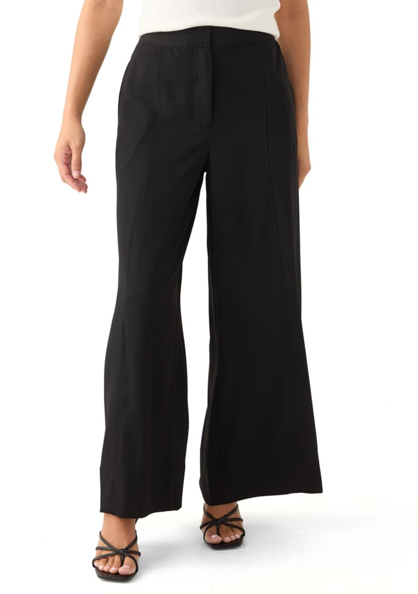 Petite High Rise Single Pleat Pants