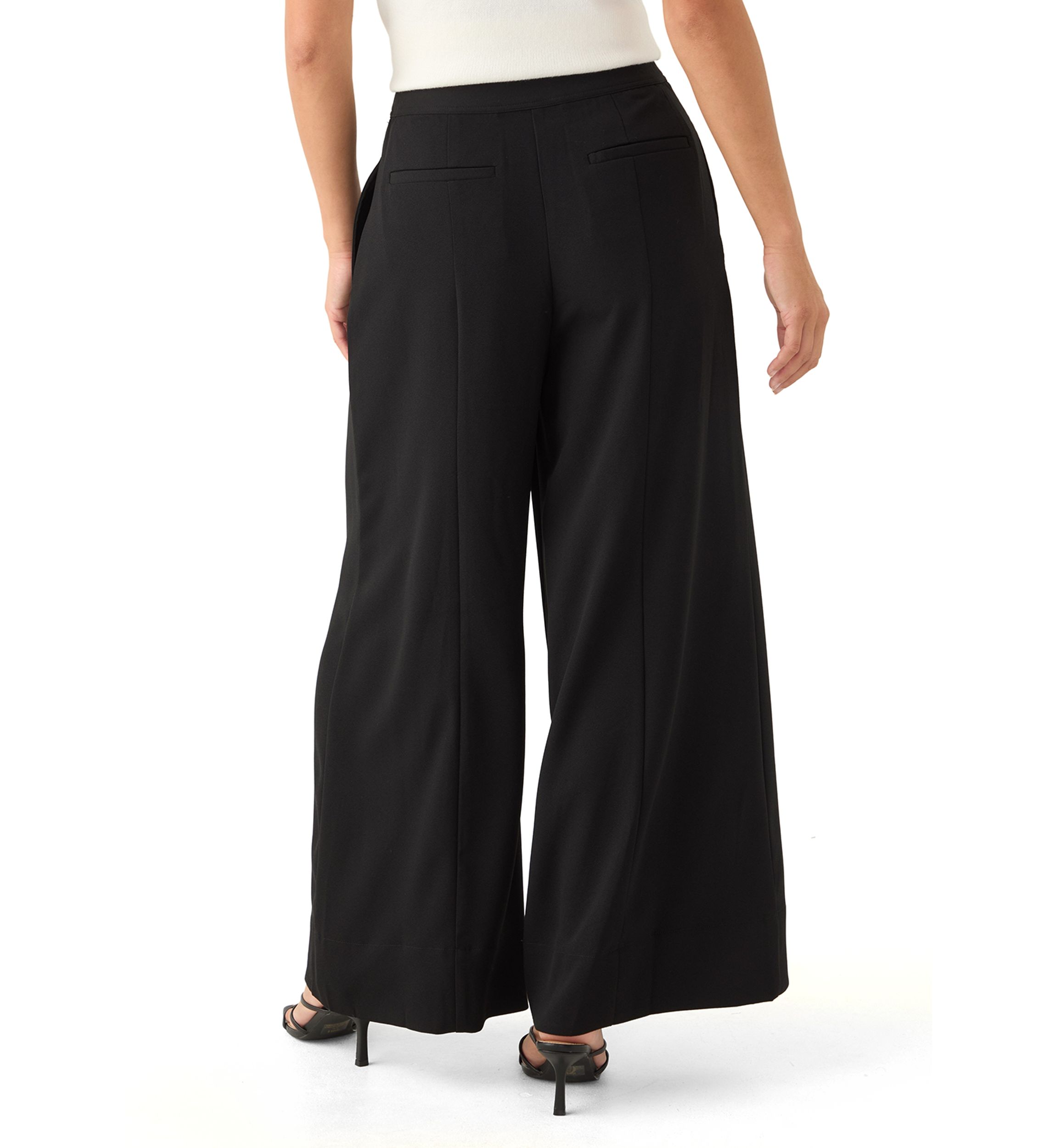 Petite High Rise Single Pleat Pants