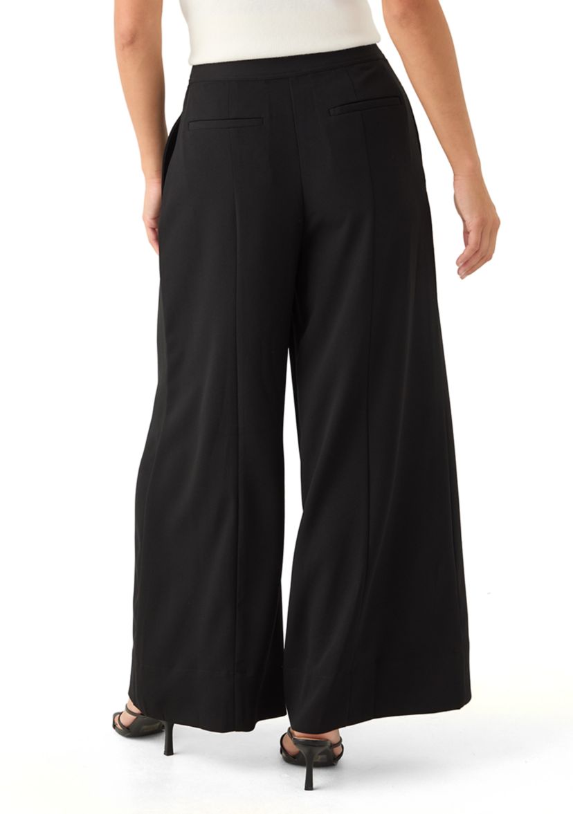 Petite High Rise Single Pleat Pants