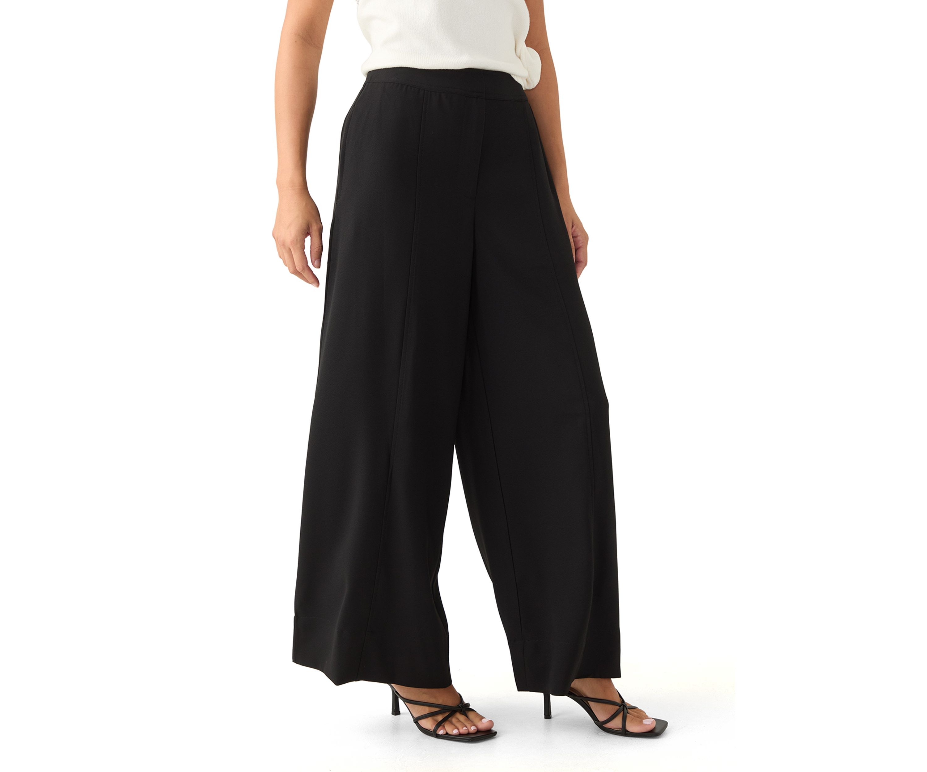 Petite High Rise Single Pleat Pants