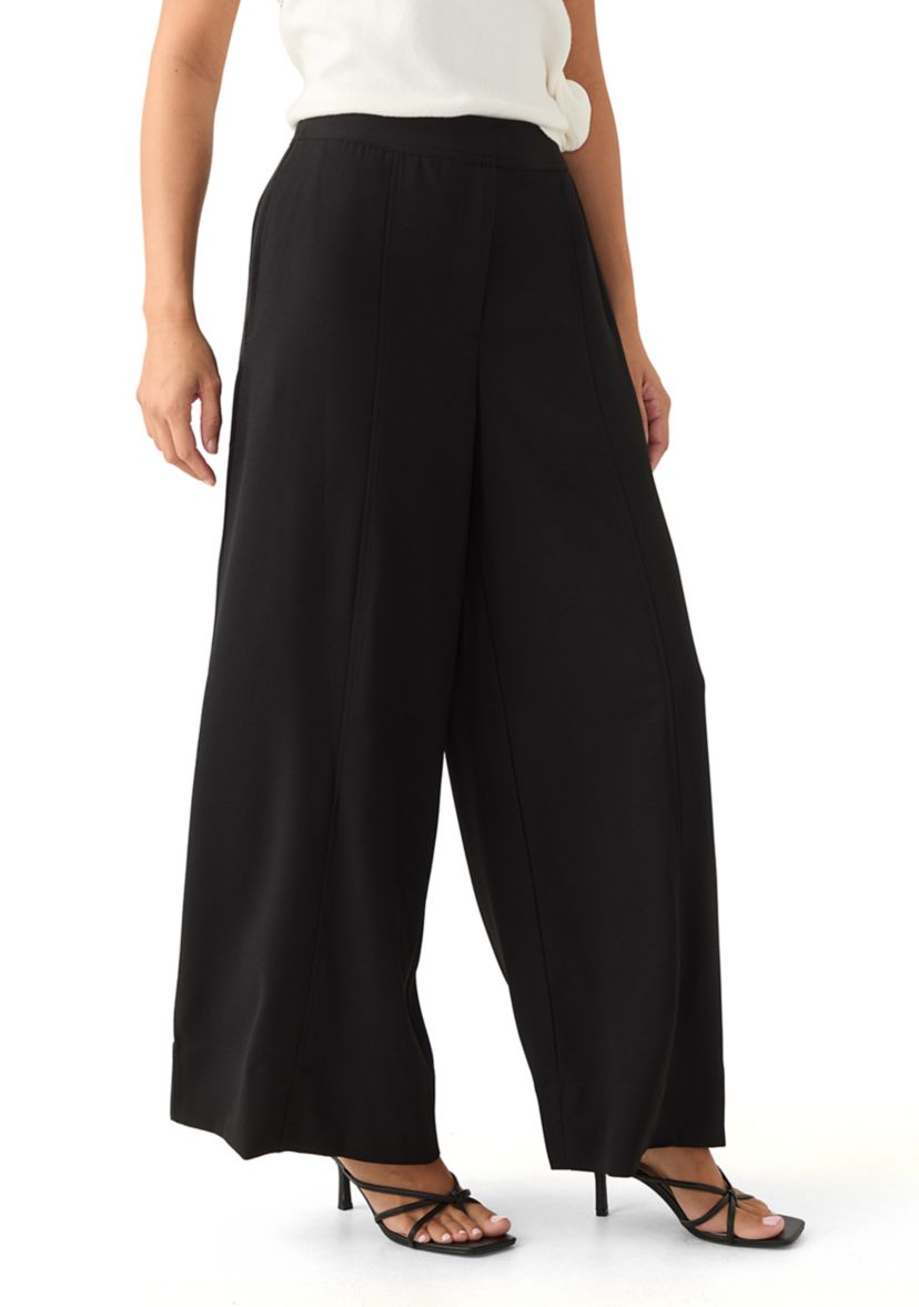 Petite High Rise Single Pleat Pants
