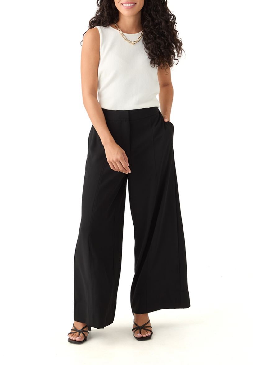 Petite High Rise Single Pleat Pants