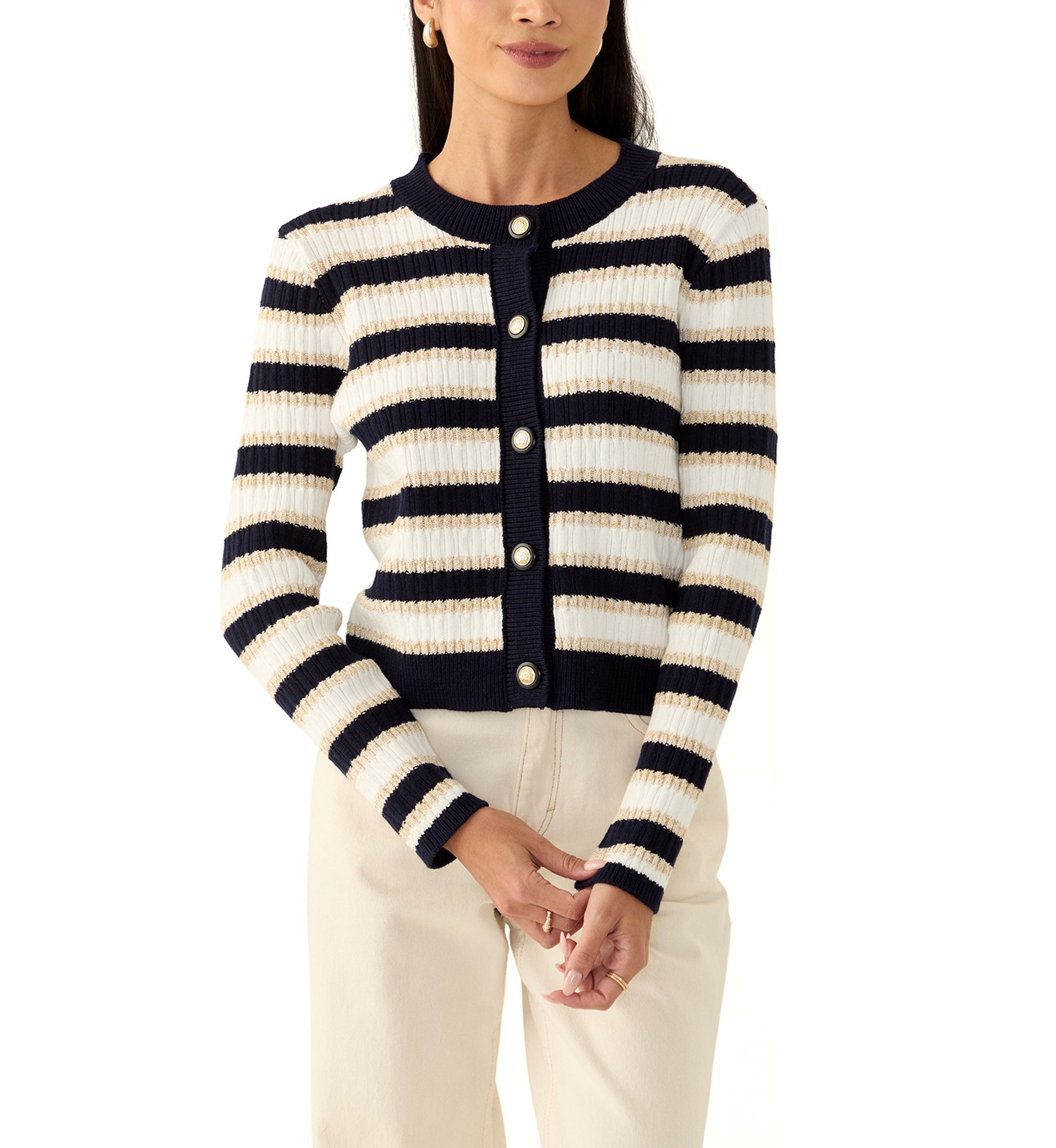 Petite Striped Cardigan Sweater