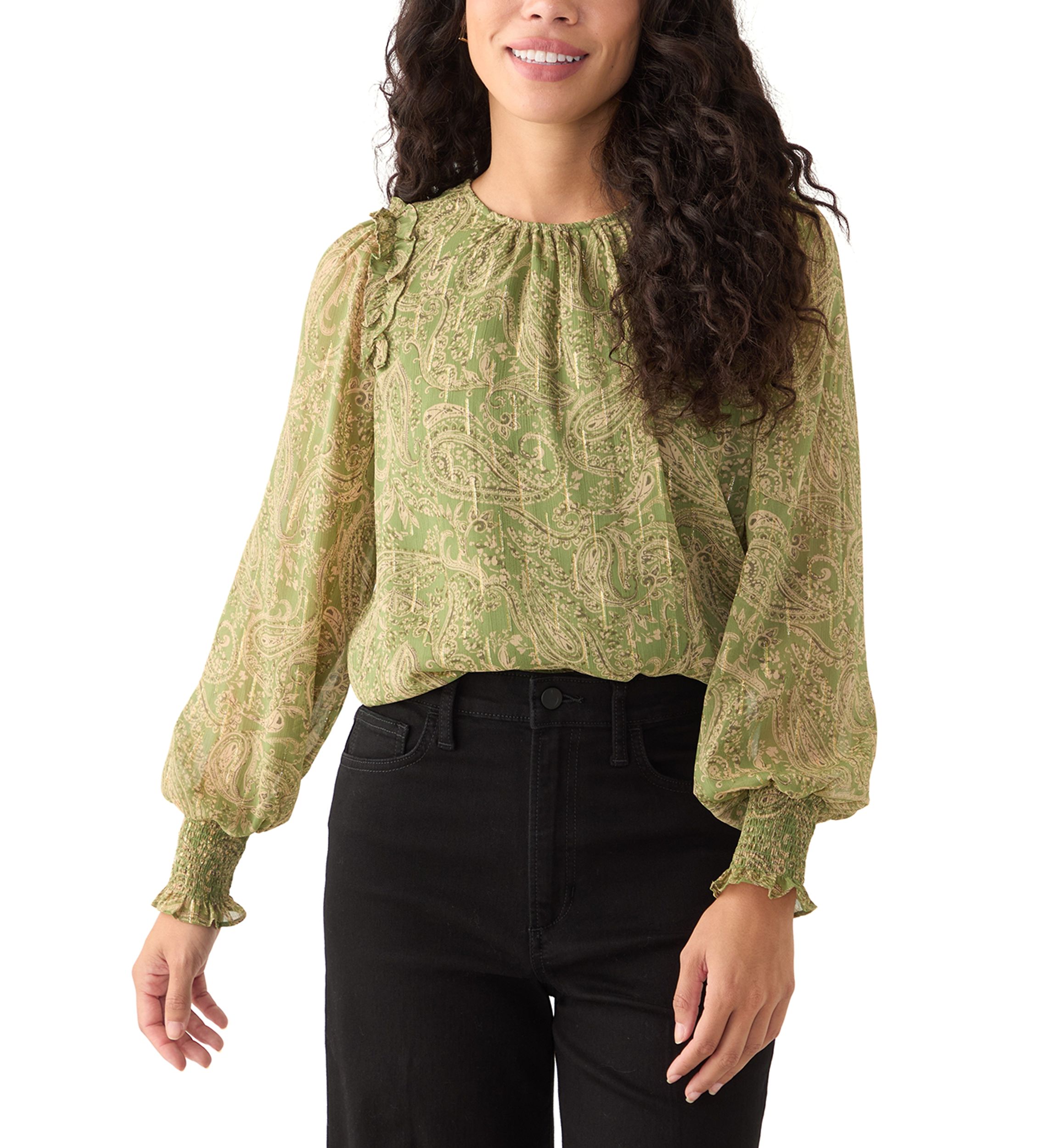 Petite Gathered Neck Blouse