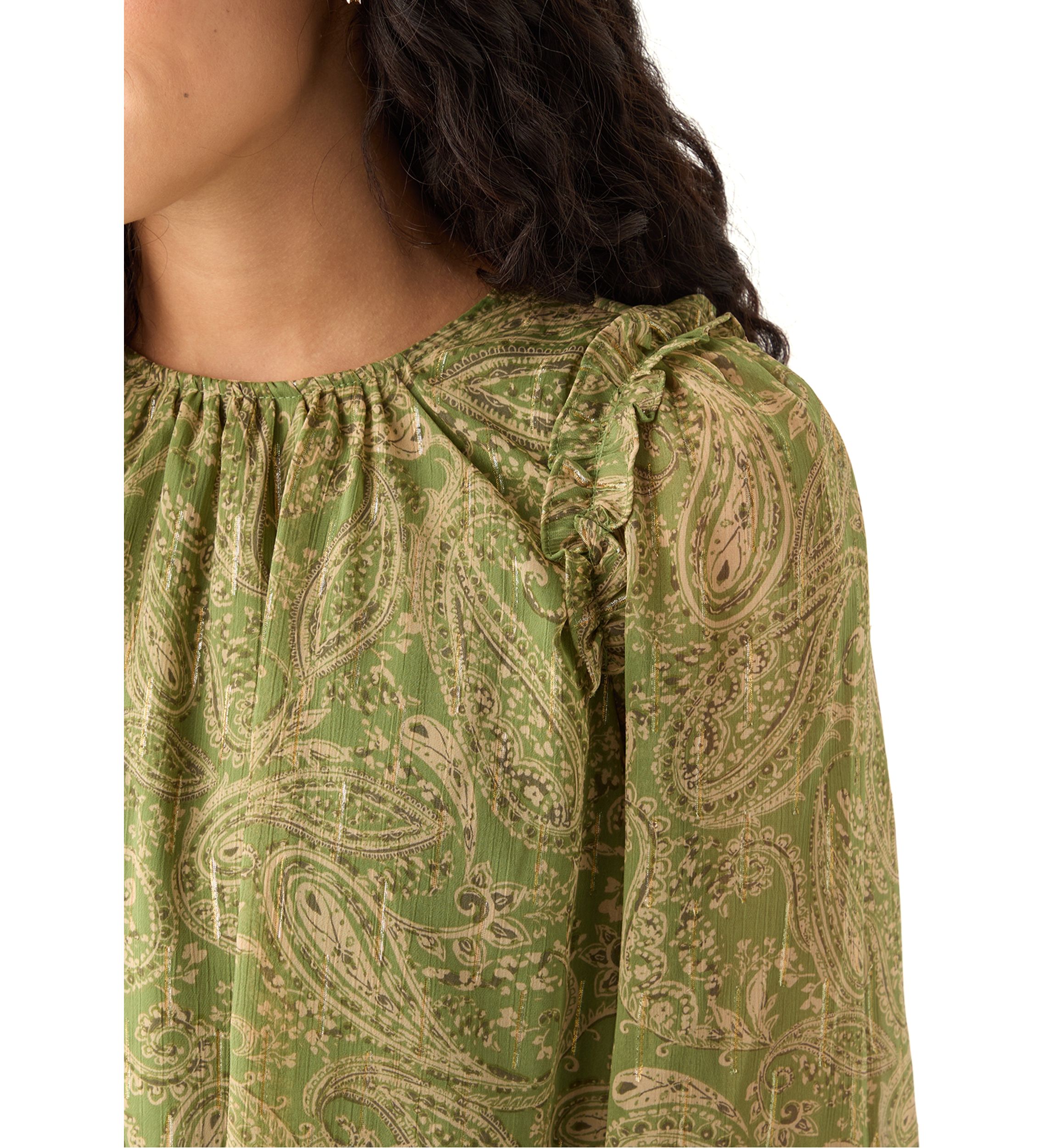 Petite Gathered Neck Blouse