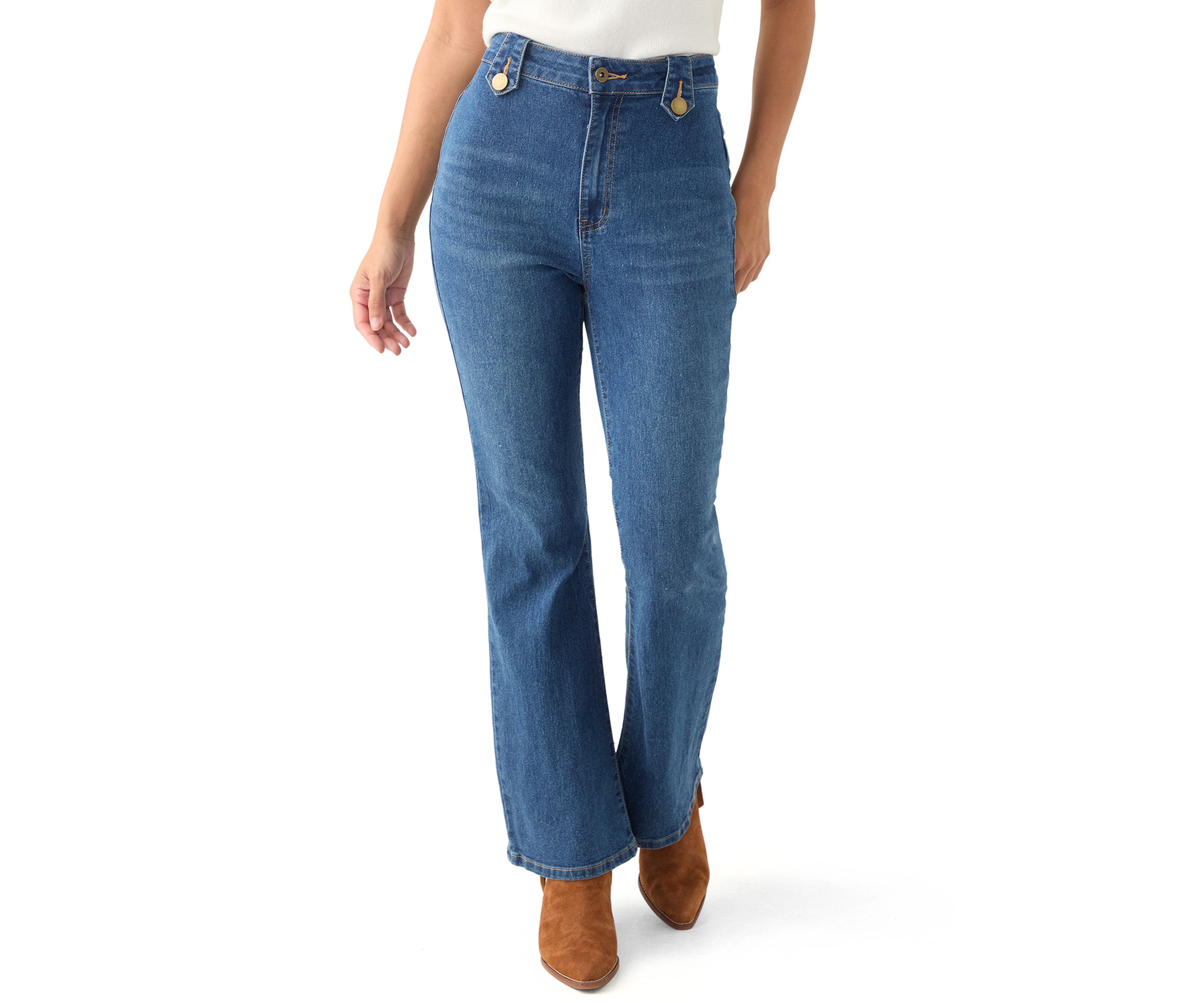 Petite Flare Leg High Waisted Pants 