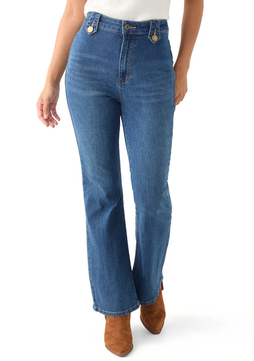 Petite Flare Leg High Waisted Pants 