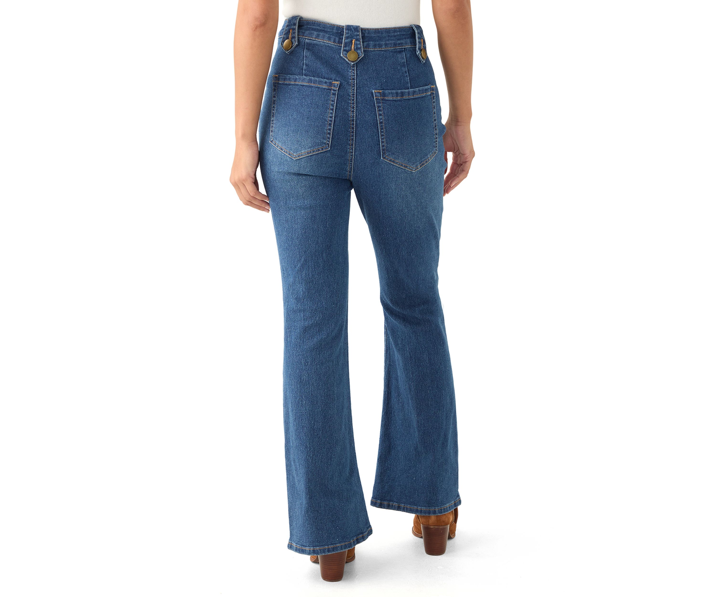 Petite Flare Leg High Waisted Pants 