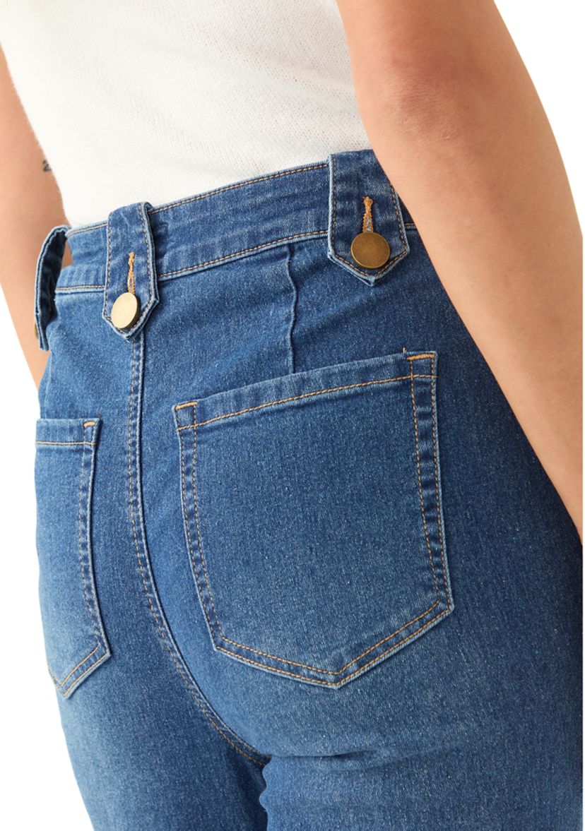 Petite Flare Leg High Waisted Pants 