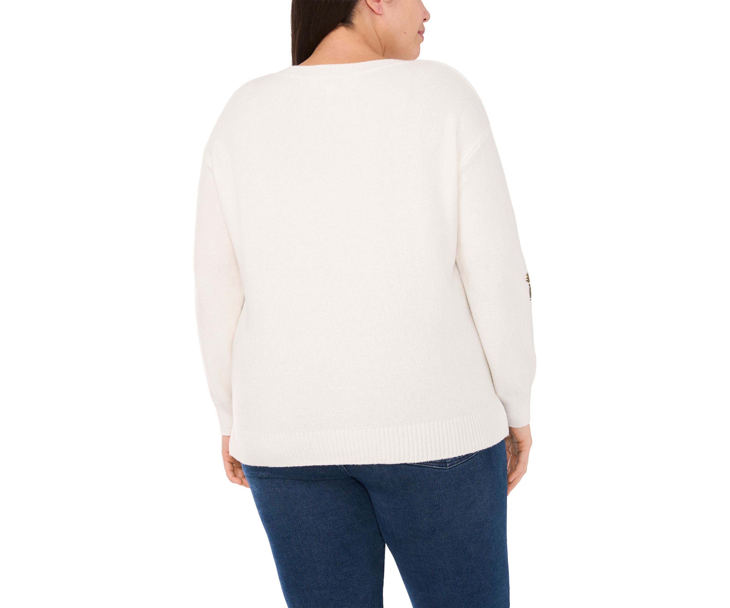 Plus Size Crew Neck Star Graphic Sweater 