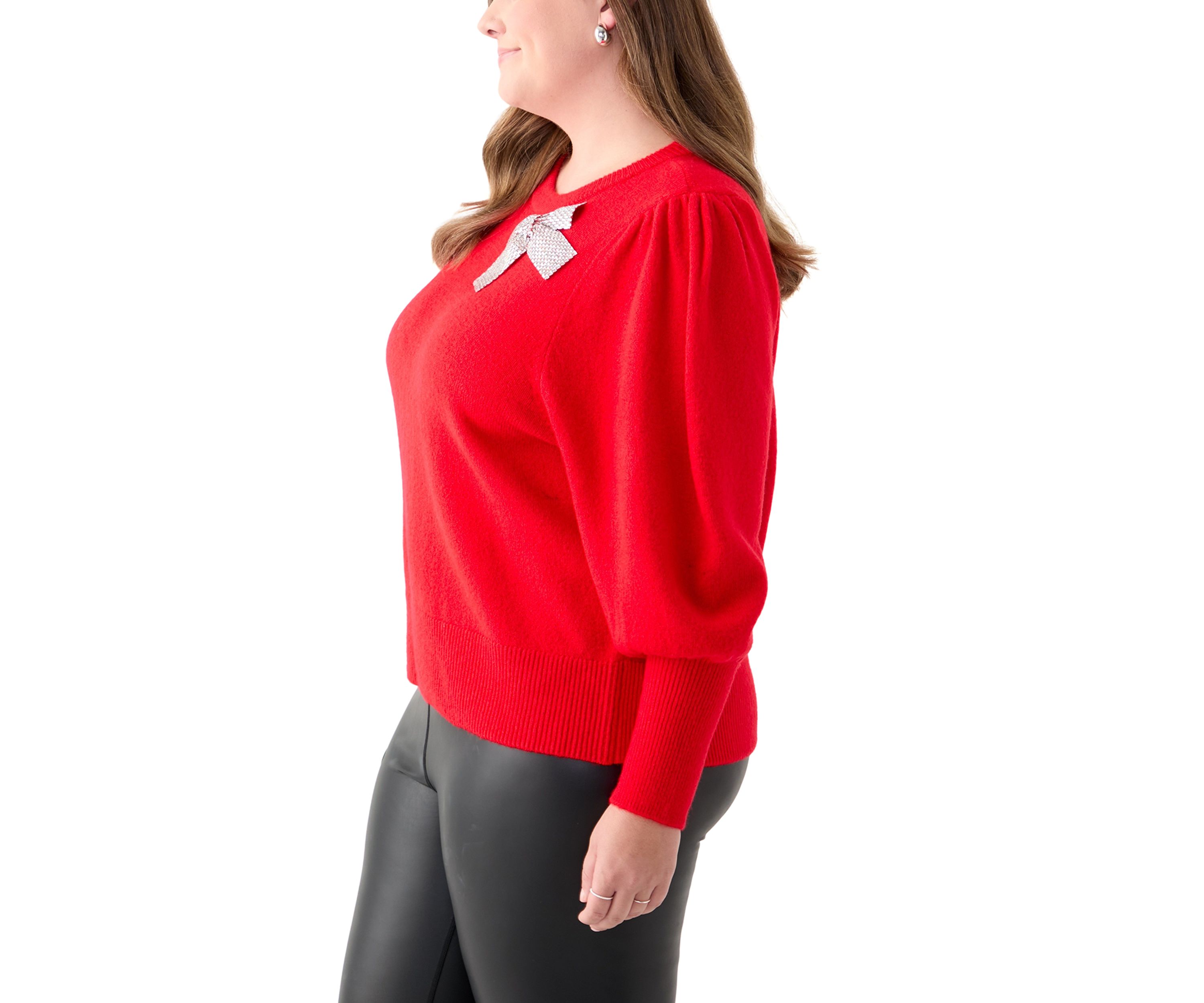 Plus Size Bow Cozy Sweater 