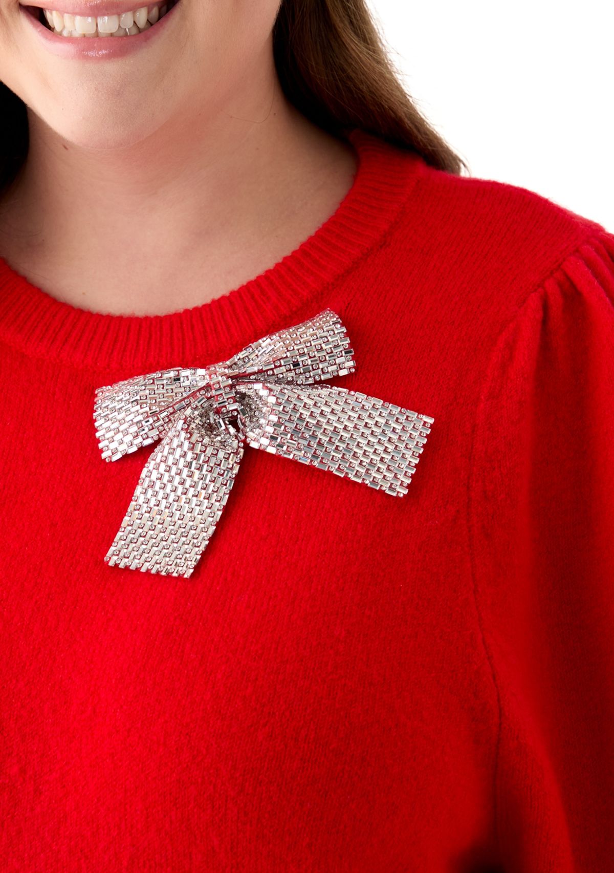 Plus Size Bow Cozy Sweater 