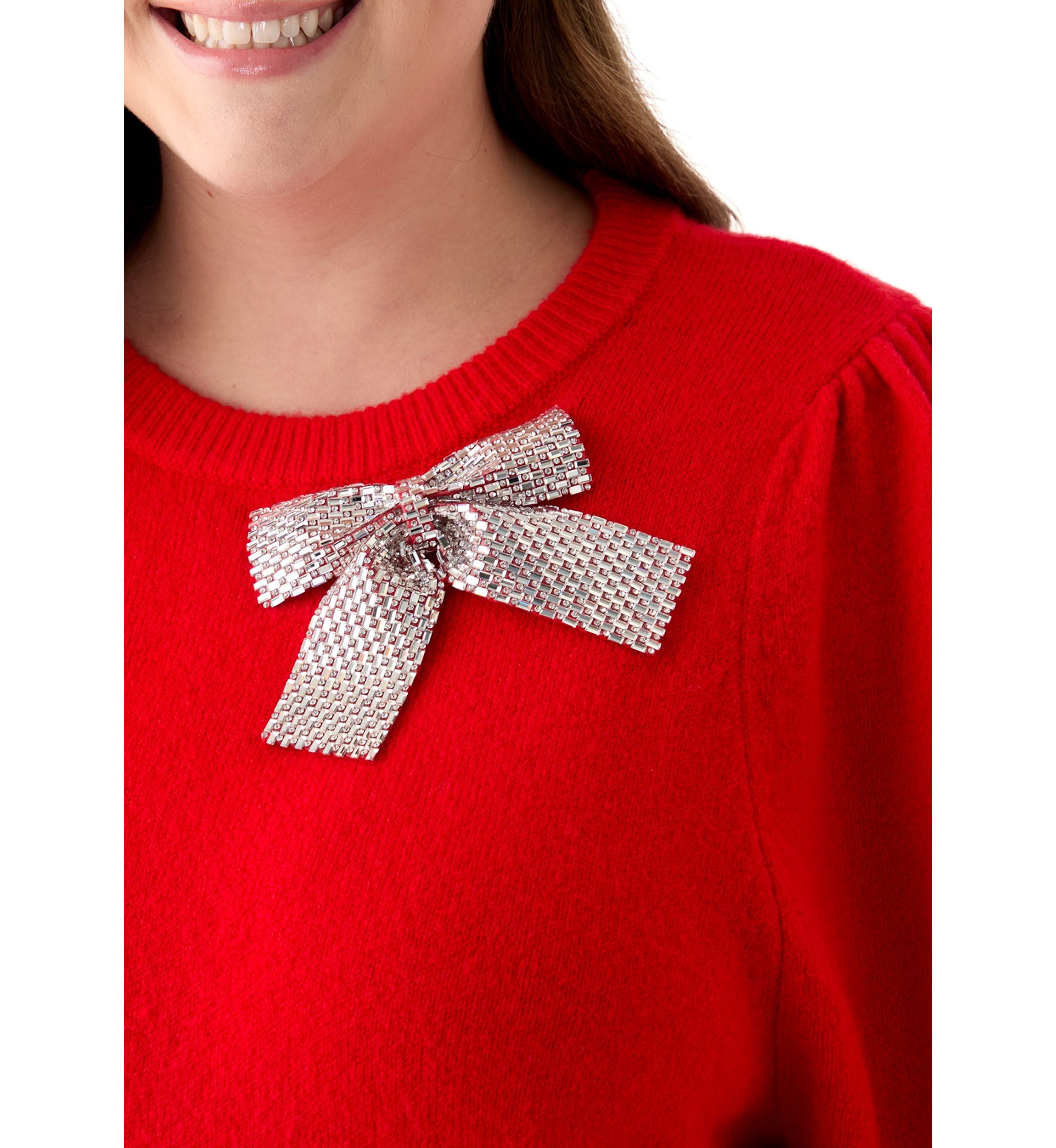 Plus Size Bow Cozy Sweater 