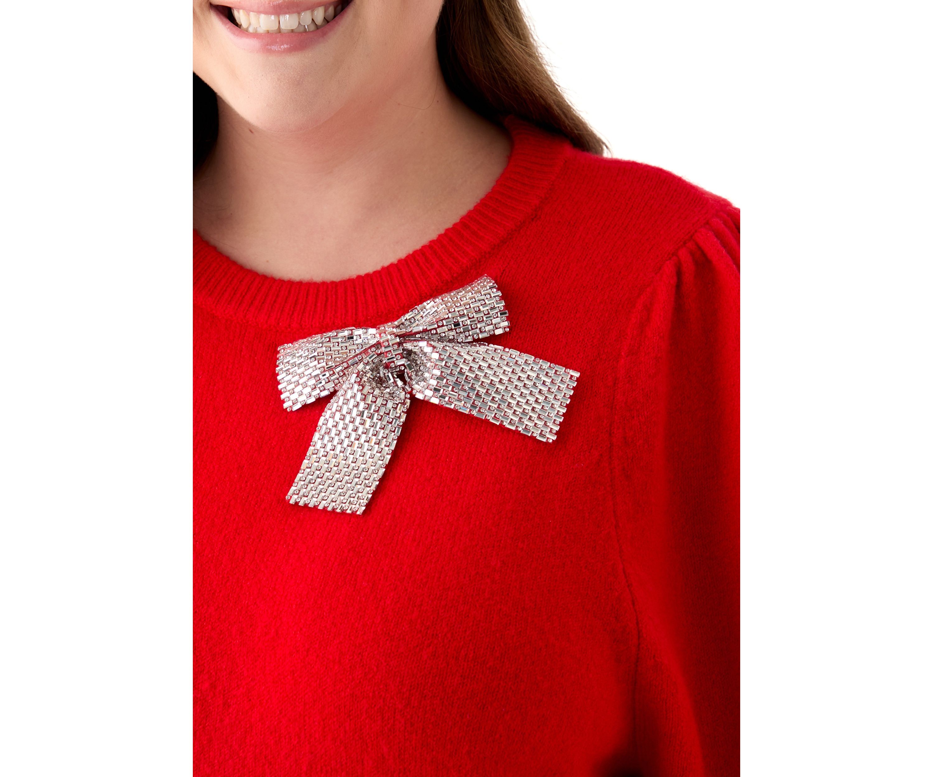 Plus Size Bow Cozy Sweater 