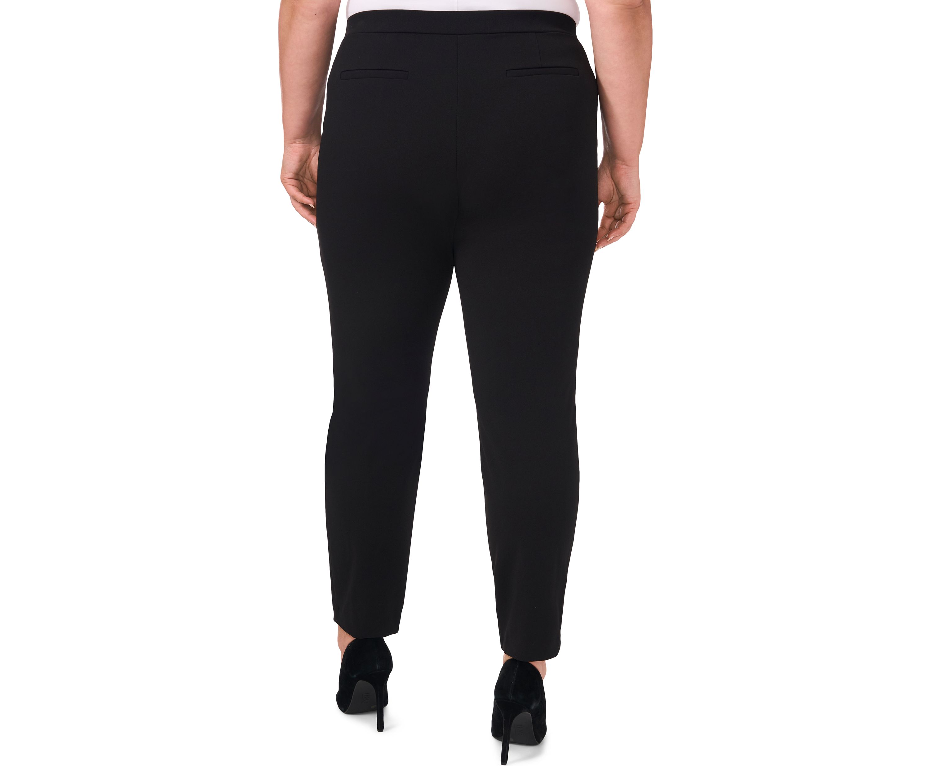 Plus Size Straight Leg Ponte Pants with Slit
