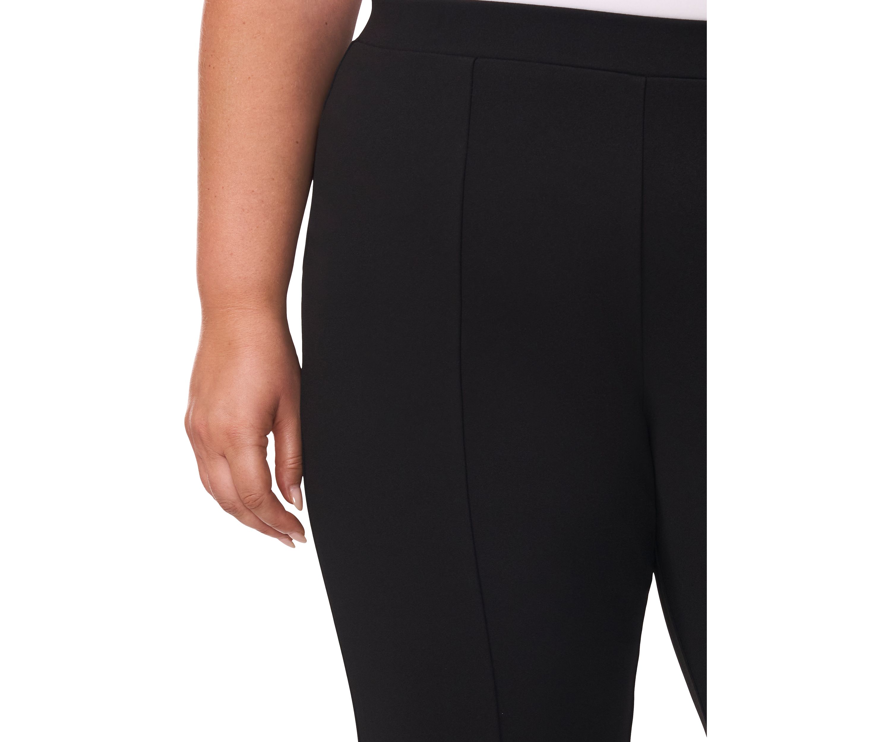 Plus Size Straight Leg Ponte Pants with Slit