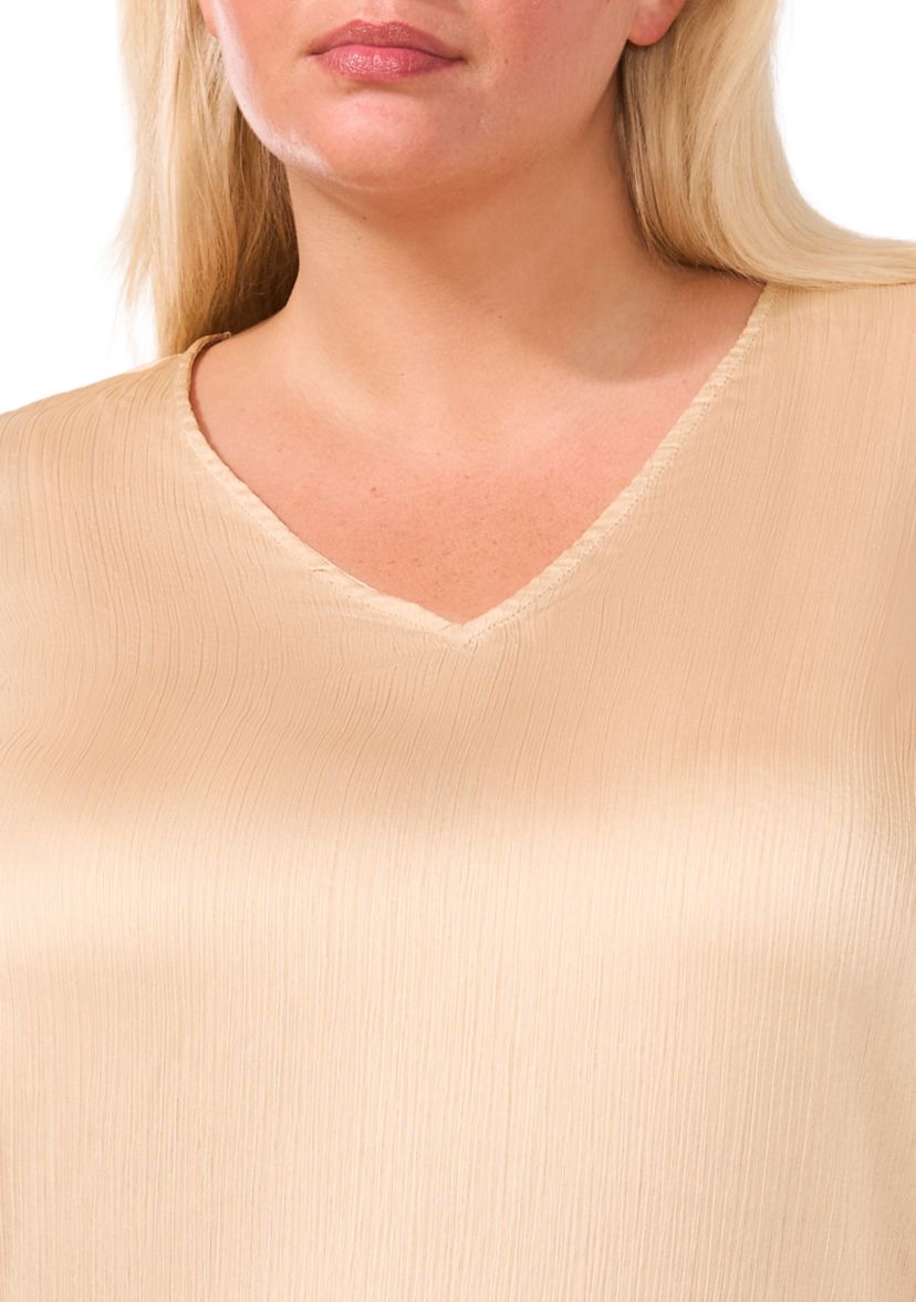 Plus Size V-Neck Long Sleeve Blouse
