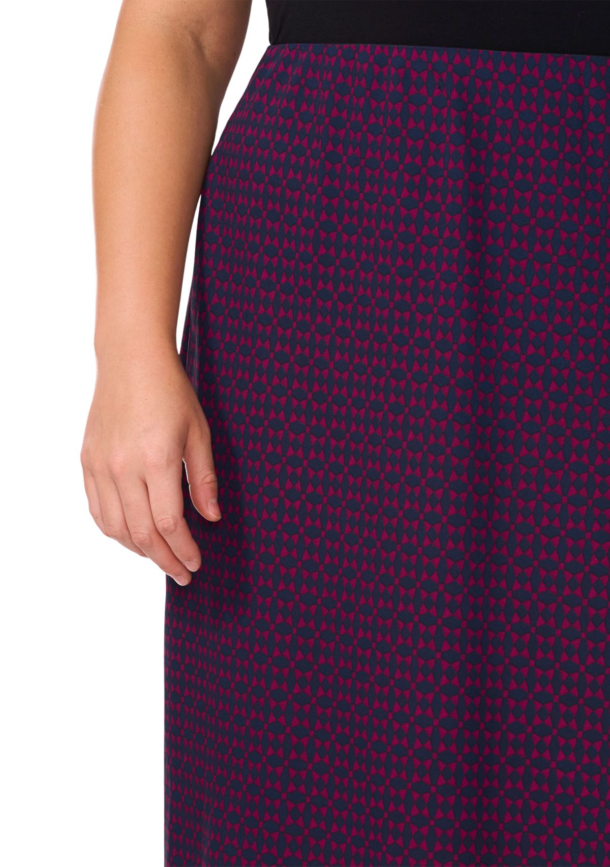 Plus Size Satin Midi Skirt