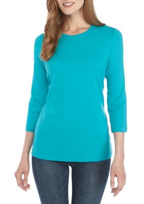 Kim Rogers® 3/4 Sleeve Crew Neck Top | belk