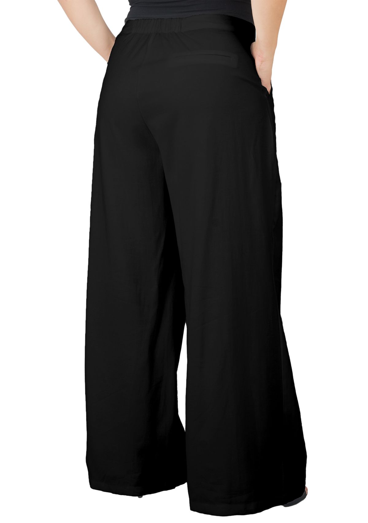 Standards & Practices Womens Plus Size Off-White High Waist Wide Leg Pants