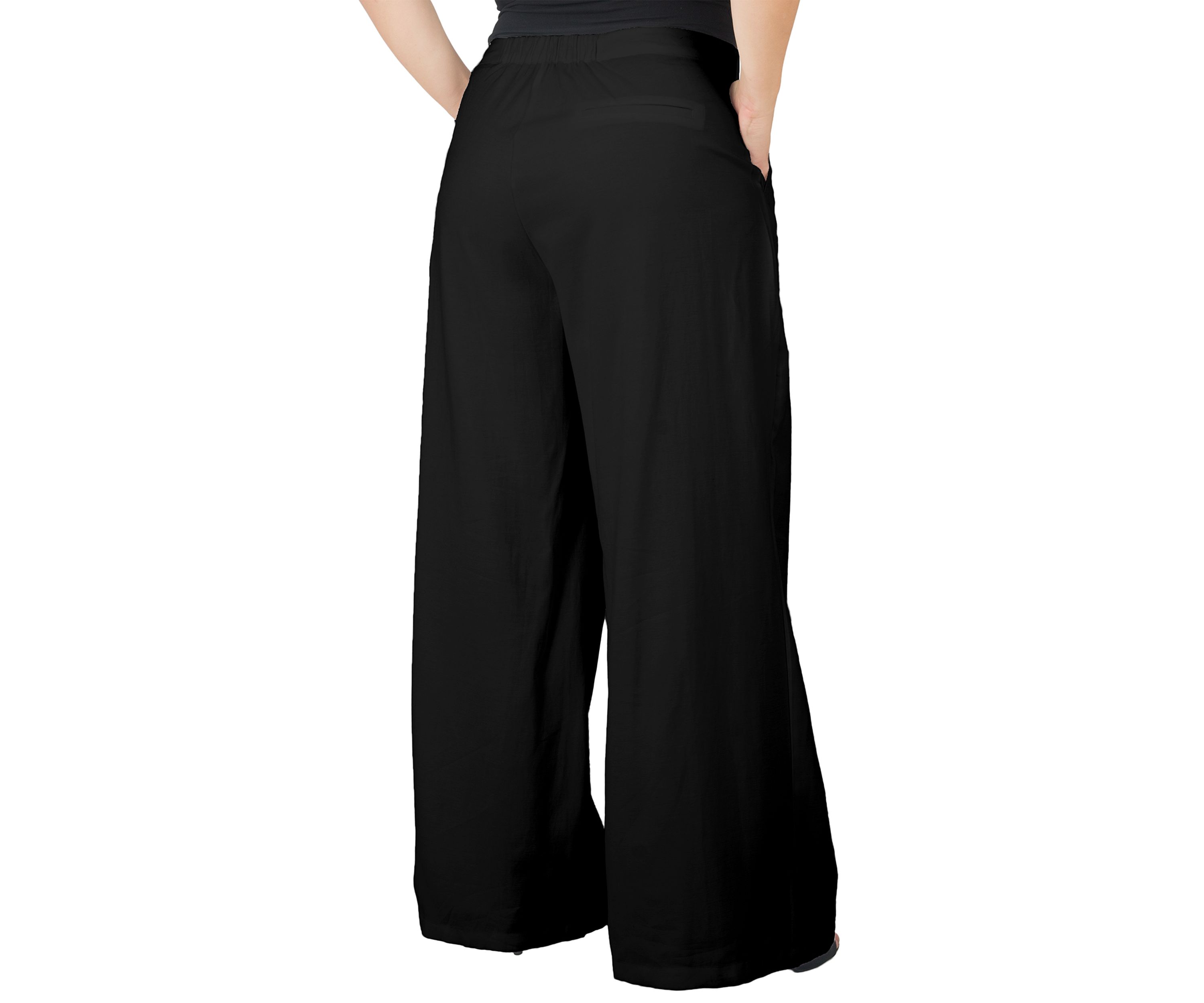 Standards & Practices Womens Plus Size Off-White High Waist Wide Leg Pants