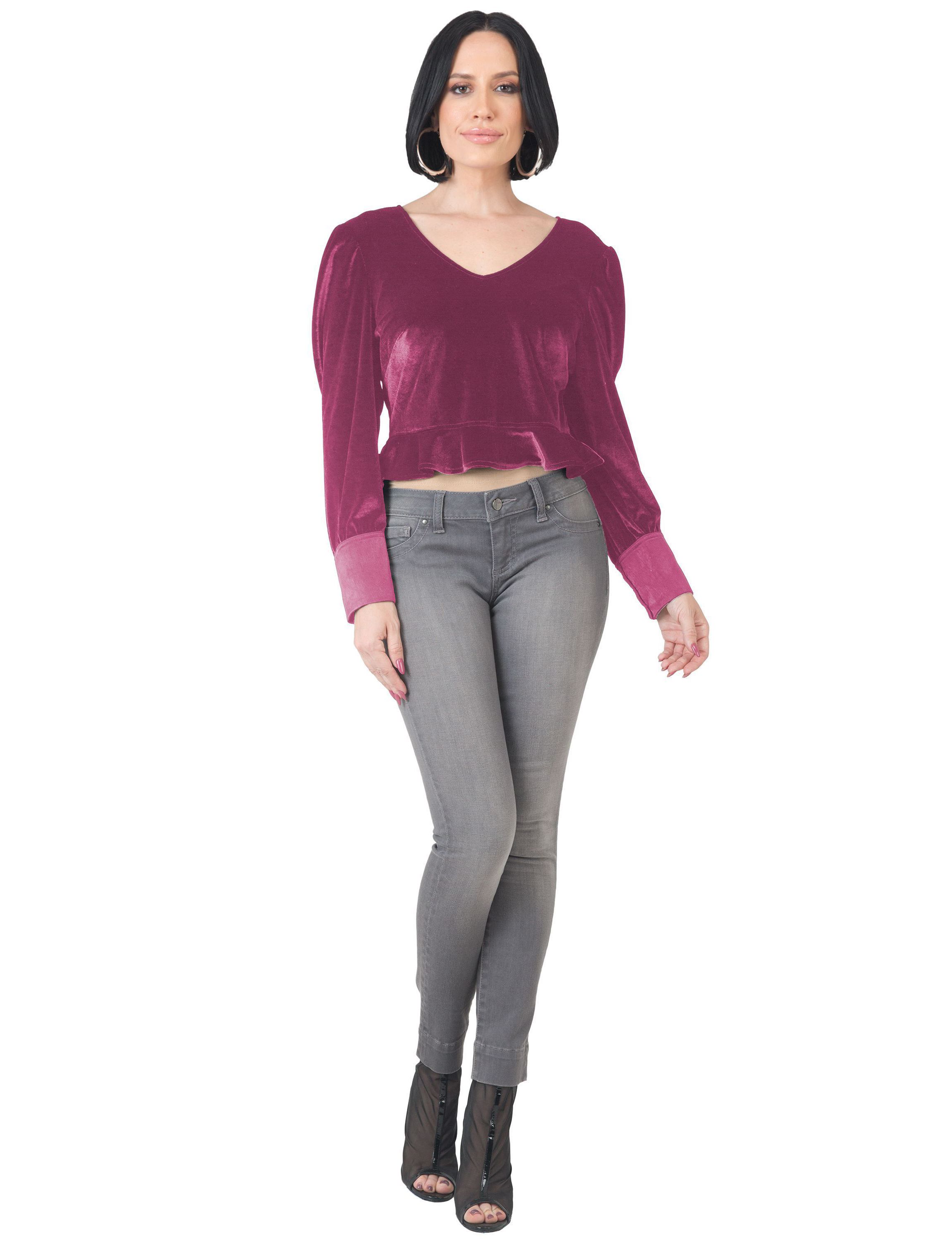 Velvet Peplum Top