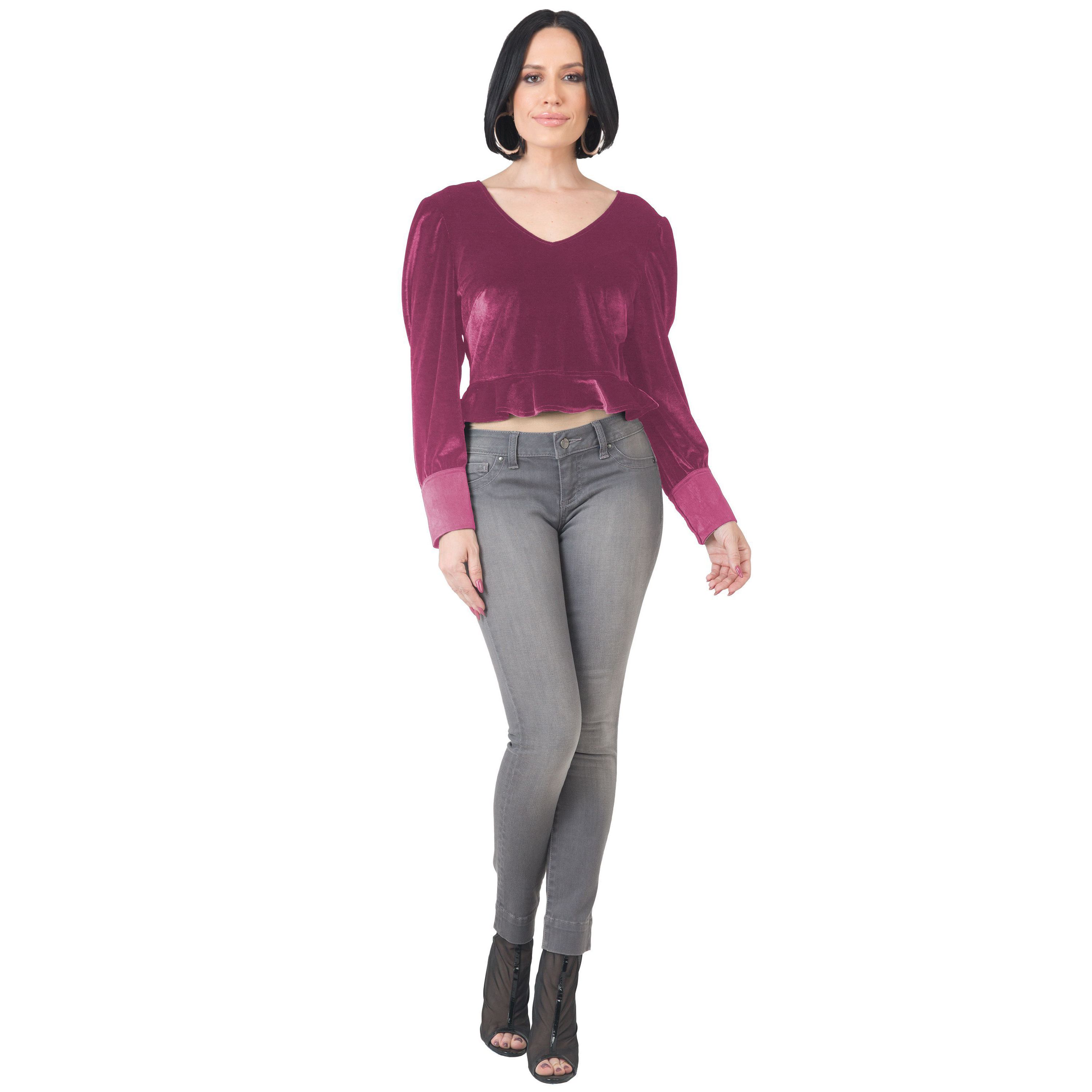 Velvet Peplum Top