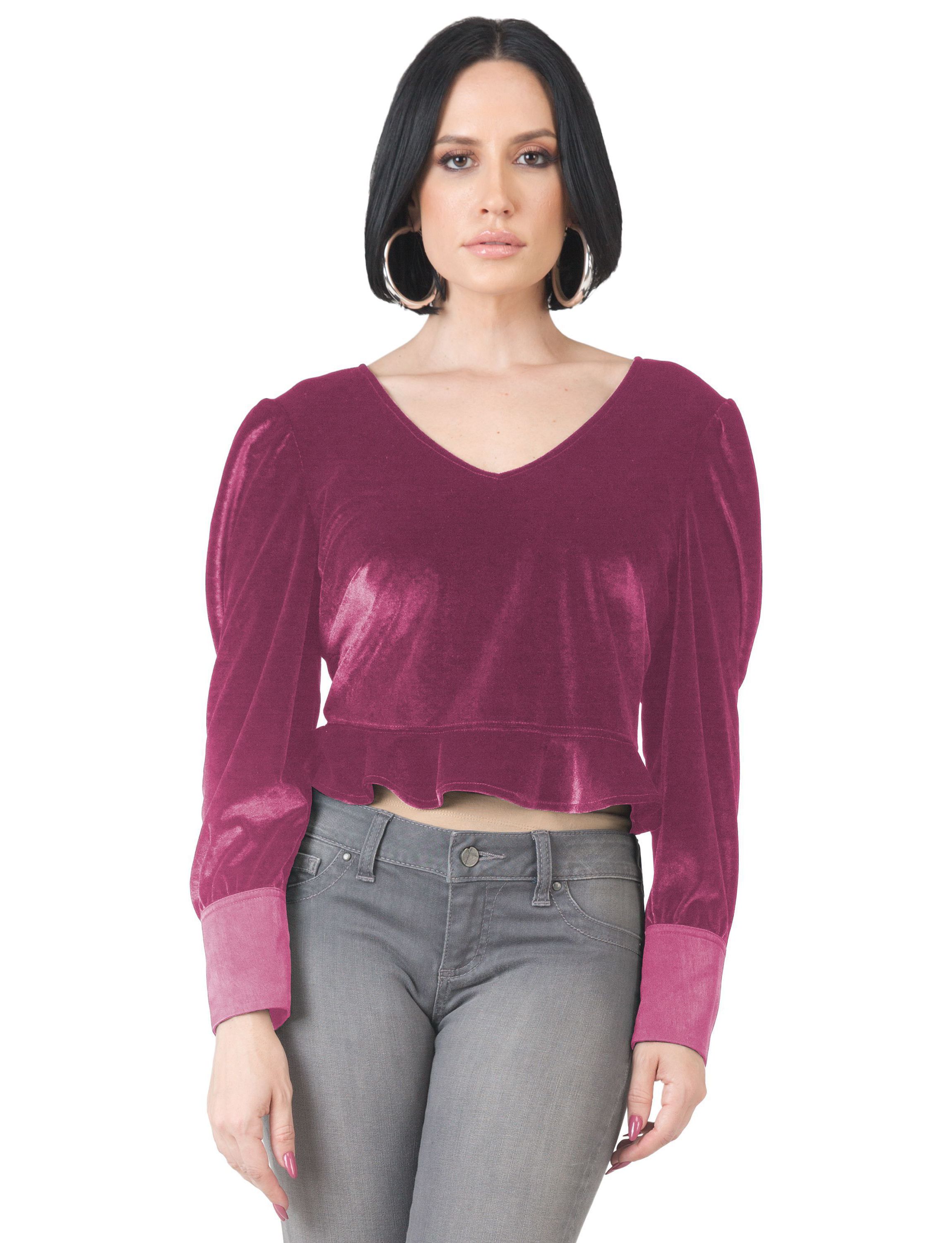 Velvet Peplum Top
