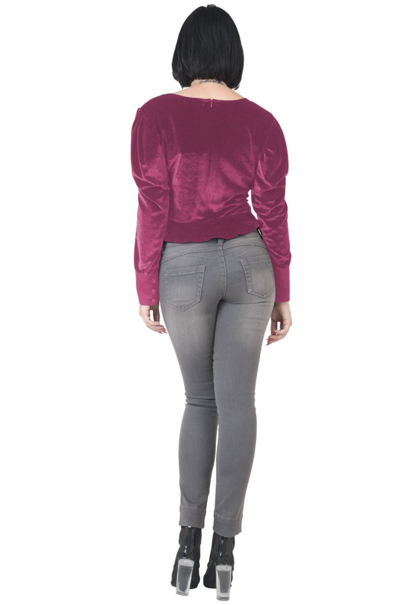 Velvet Peplum Top