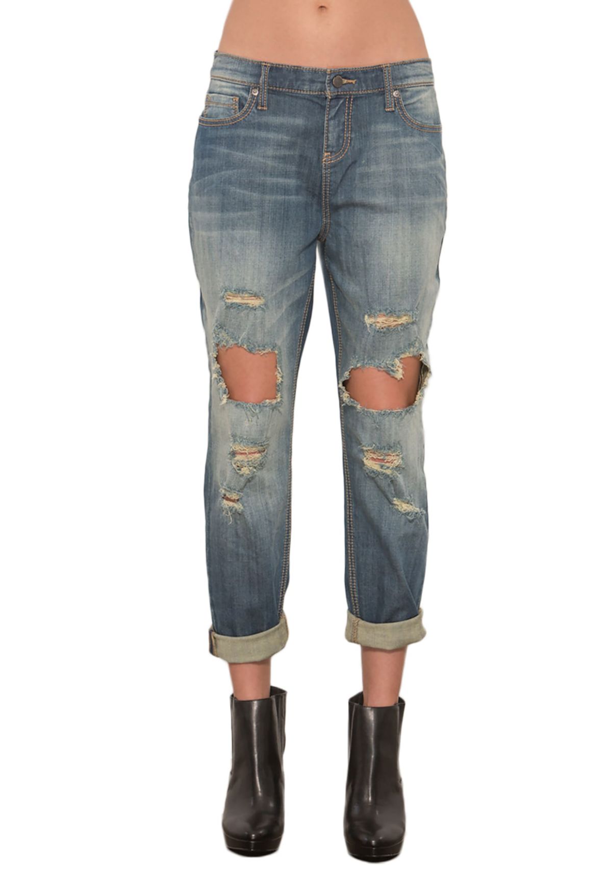 Distressed Boyfriend Jeans